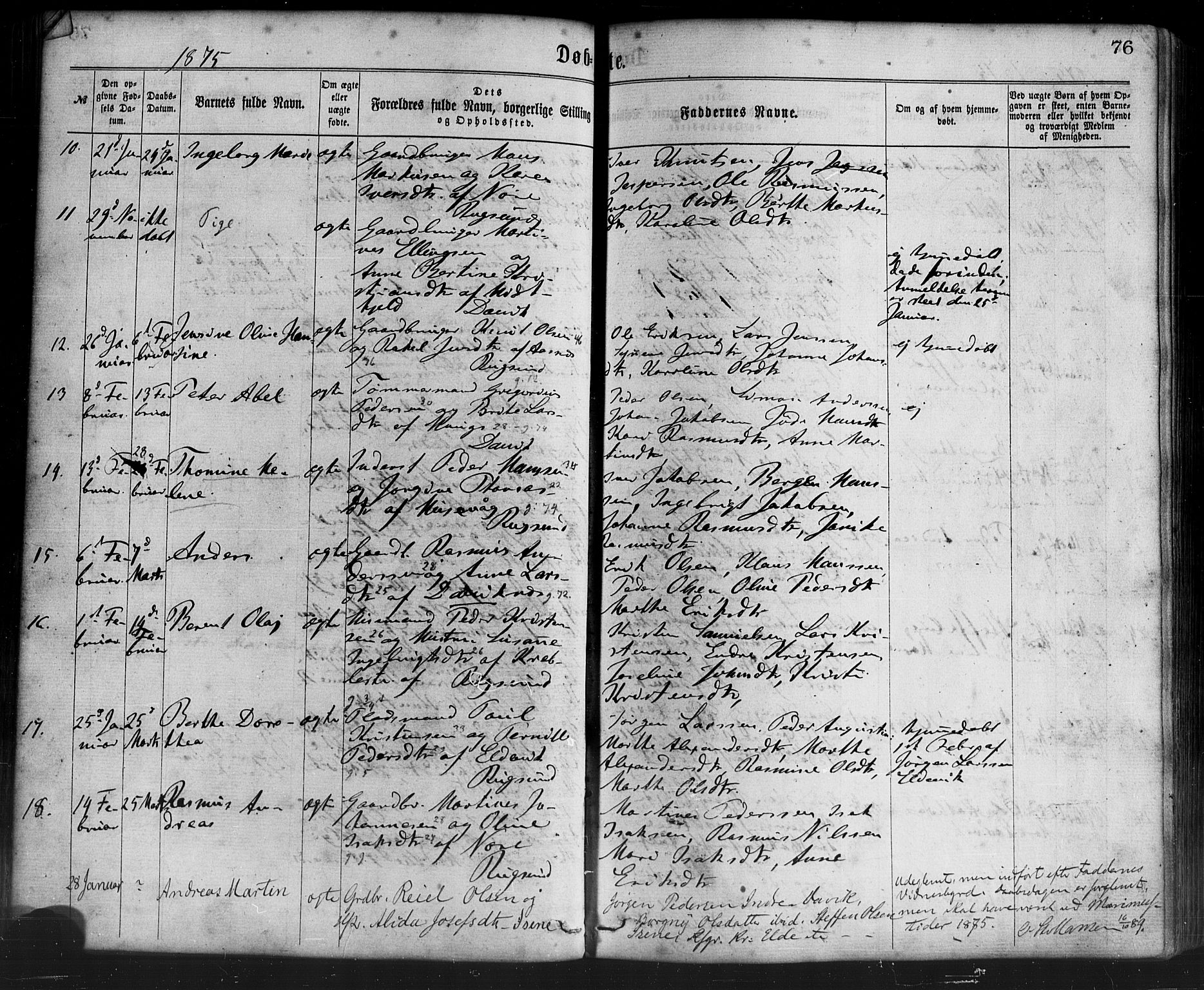 Davik sokneprestembete, AV/SAB-A-79701/H/Haa/Haaa/L0006: Parish register (official) no. A 6, 1867-1881, p. 76
