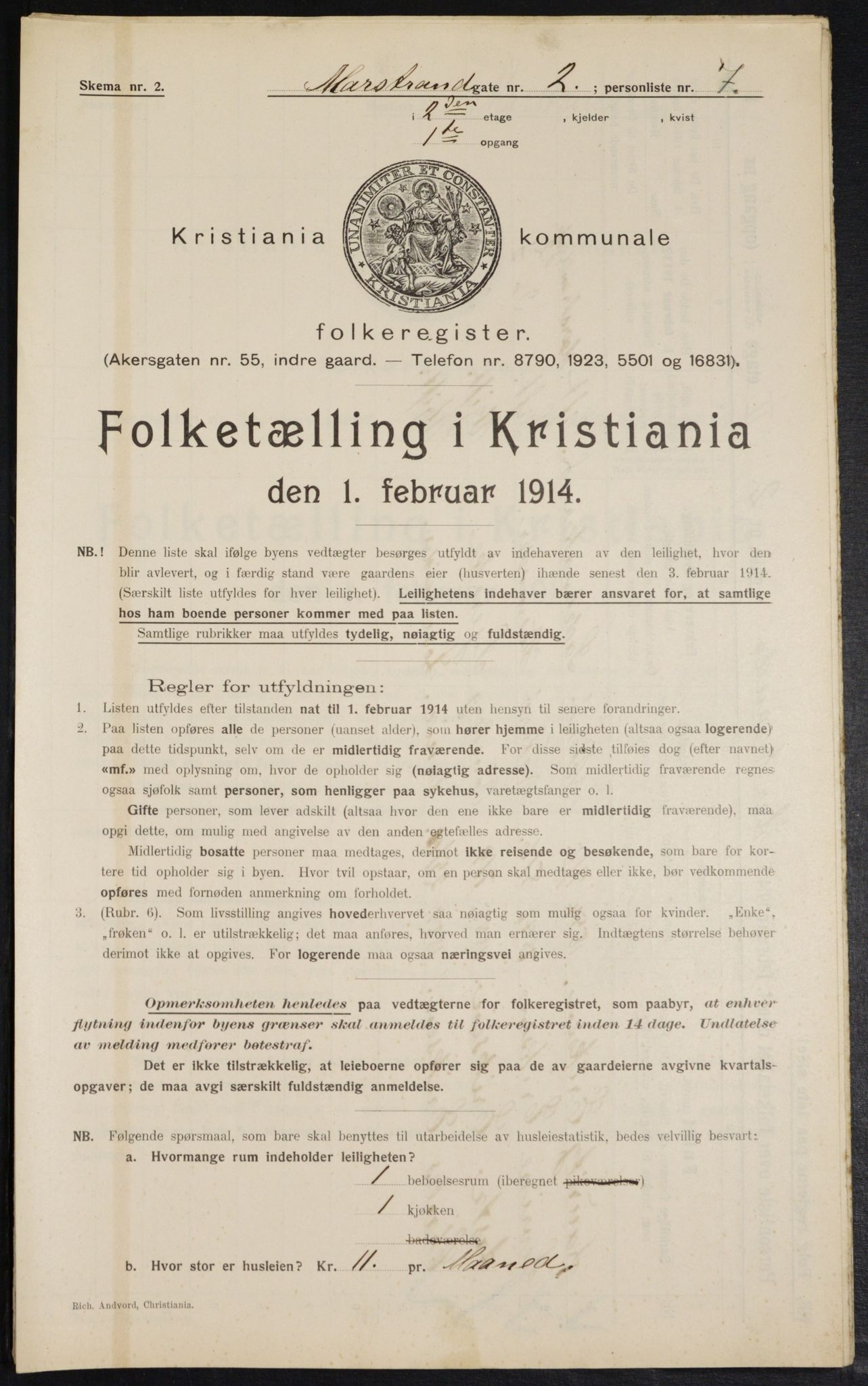 OBA, Municipal Census 1914 for Kristiania, 1914, p. 64651