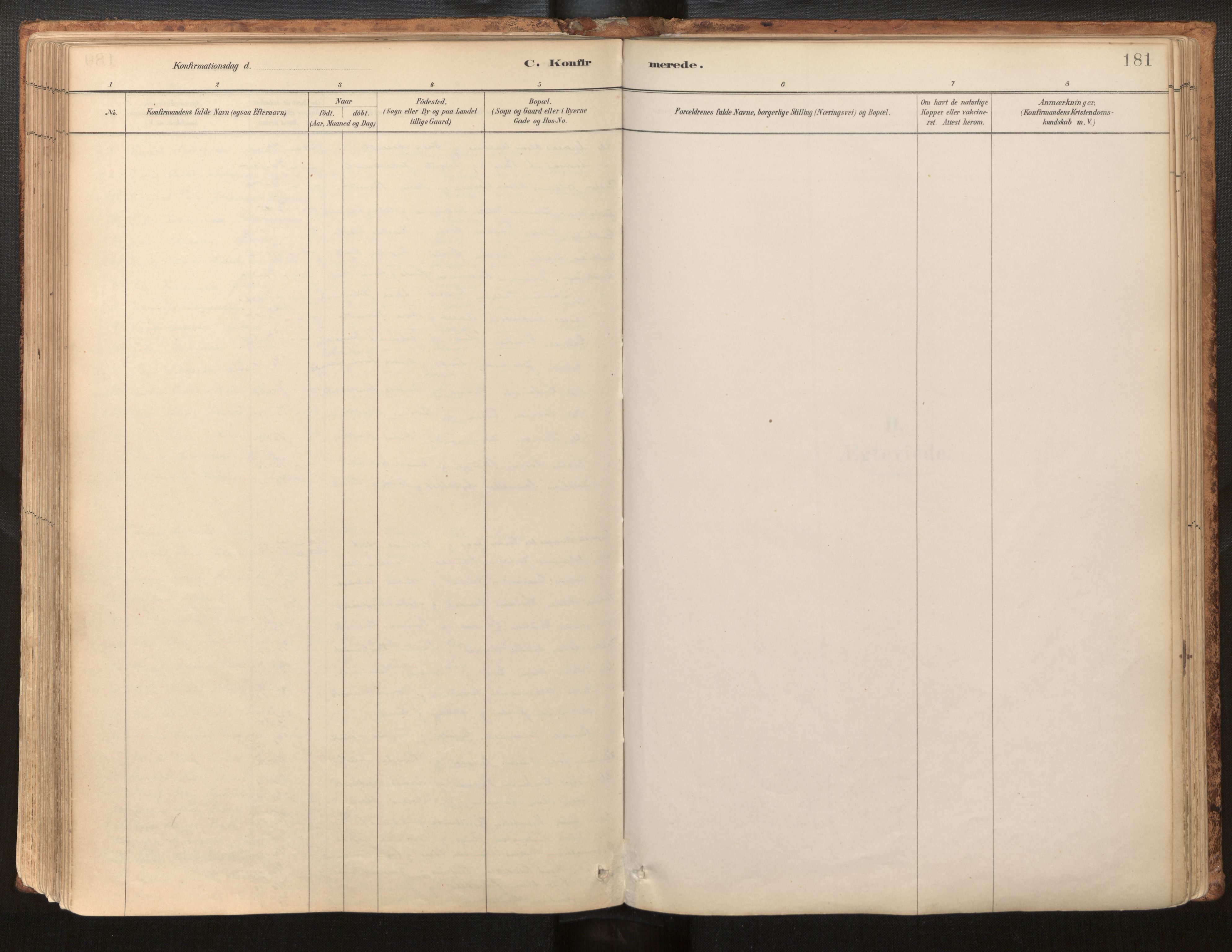 Jølster sokneprestembete, AV/SAB-A-80701/H/Haa/Haab/L0001: Parish register (official) no. B 1, 1882-1930, p. 181