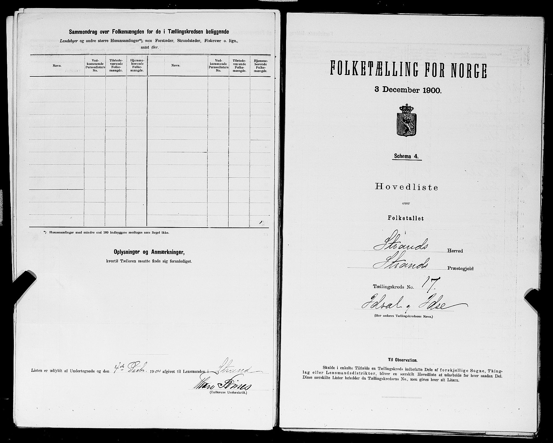 SAST, 1900 census for Strand, 1900, p. 60