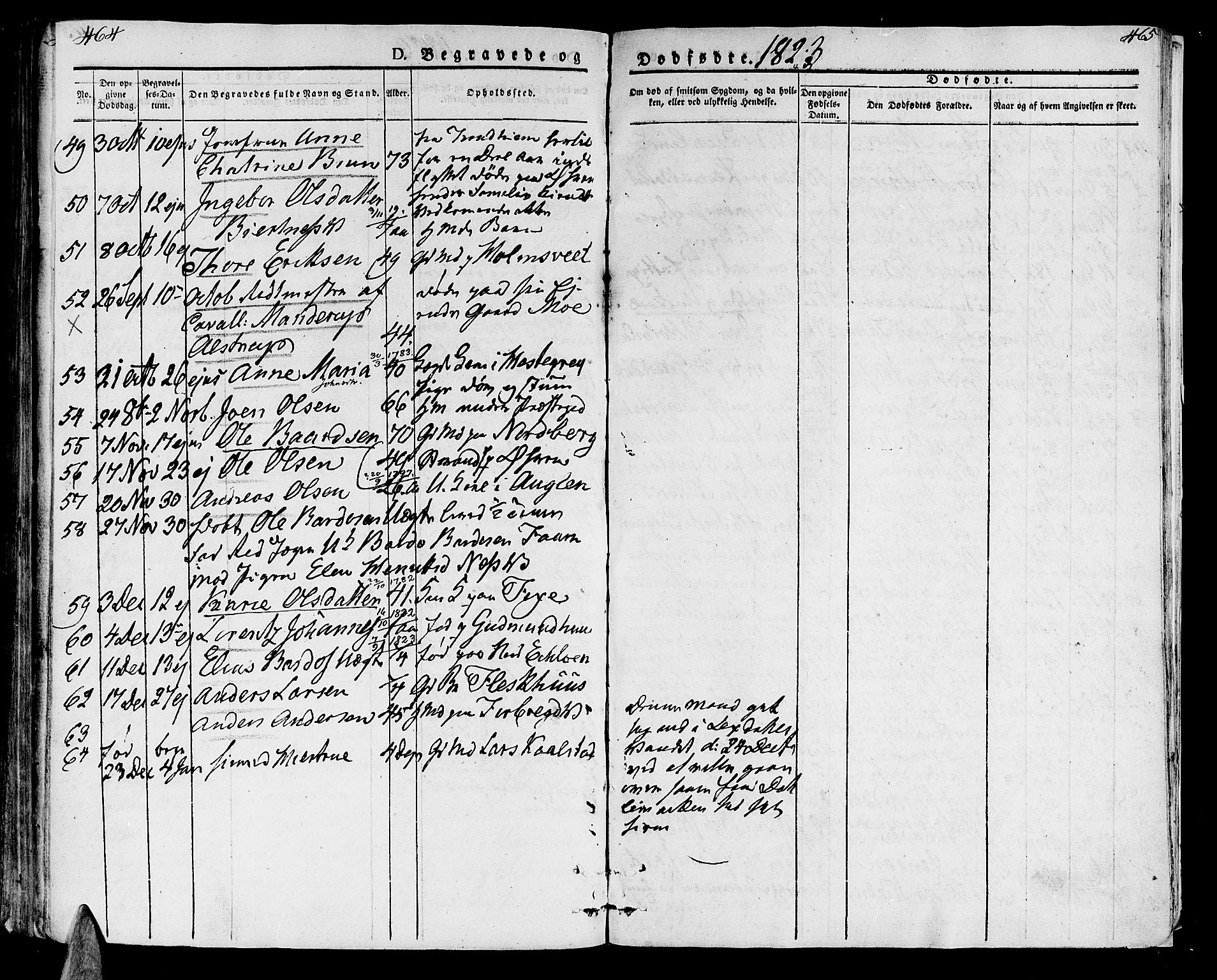 Ministerialprotokoller, klokkerbøker og fødselsregistre - Nord-Trøndelag, SAT/A-1458/723/L0237: Parish register (official) no. 723A06, 1822-1830, p. 464-465