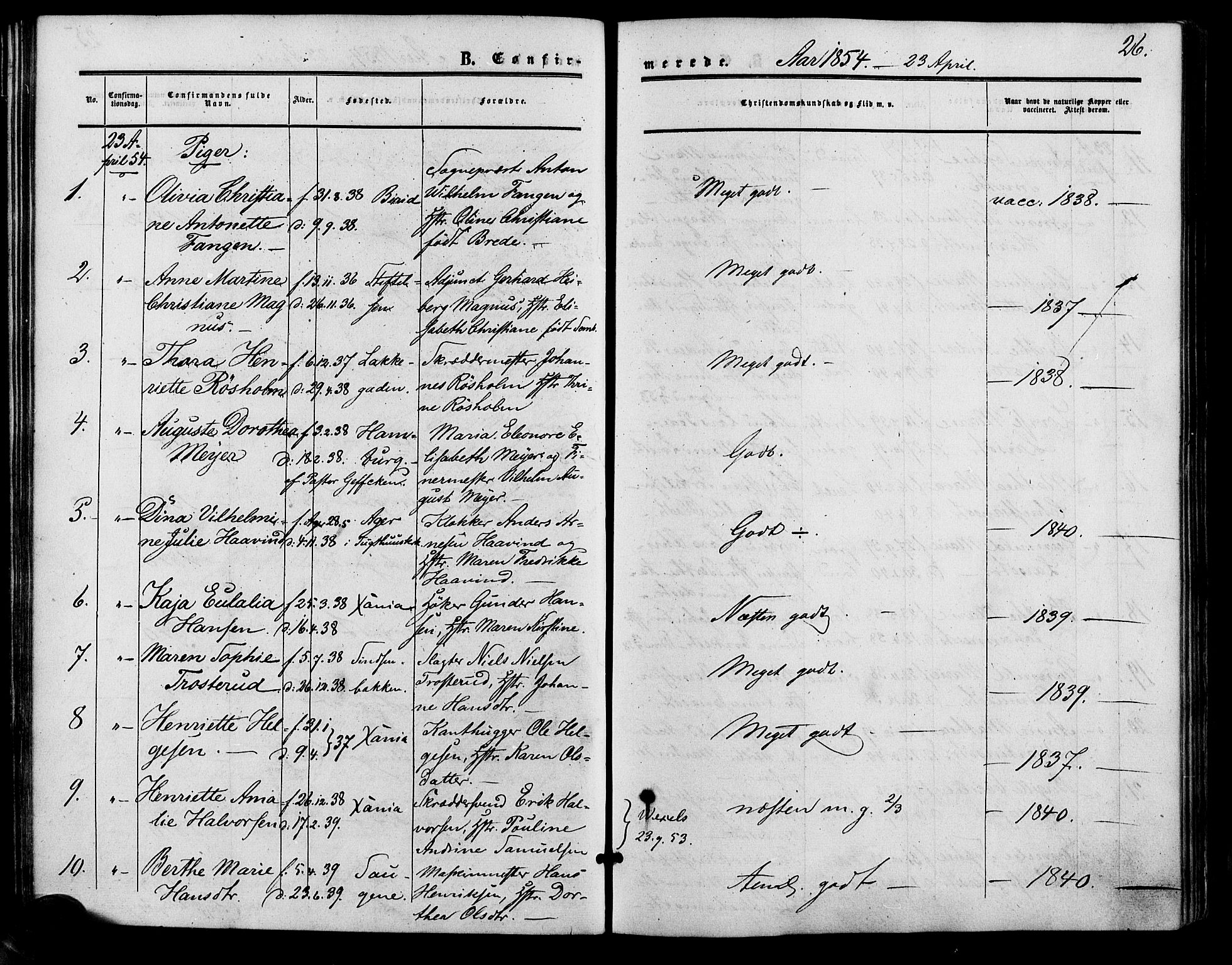 Vestre Aker prestekontor Kirkebøker, AV/SAO-A-10025/F/Fa/L0001: Parish register (official) no. 1, 1853-1858, p. 26