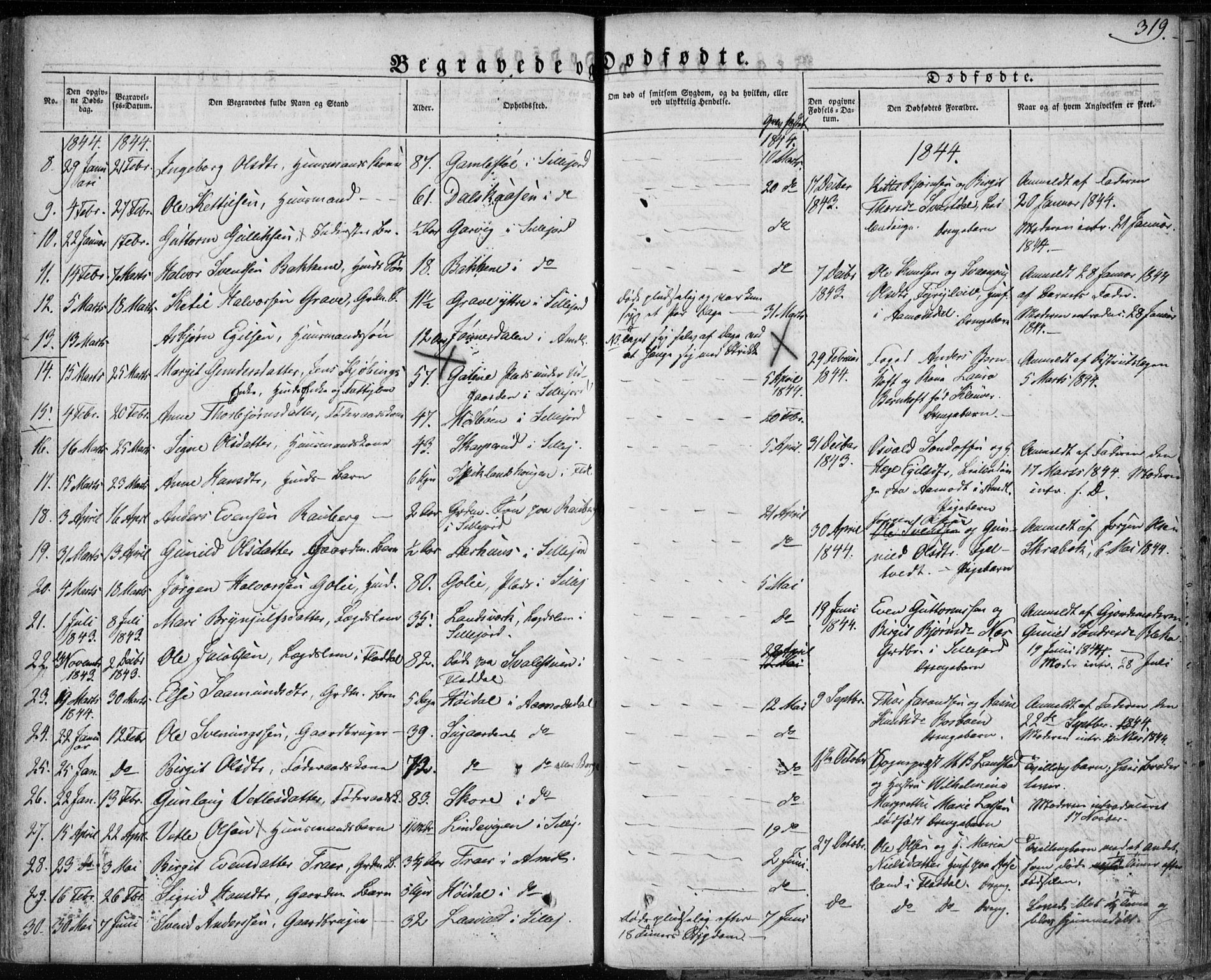 Seljord kirkebøker, SAKO/A-20/F/Fa/L0011: Parish register (official) no. I 11, 1831-1849, p. 319