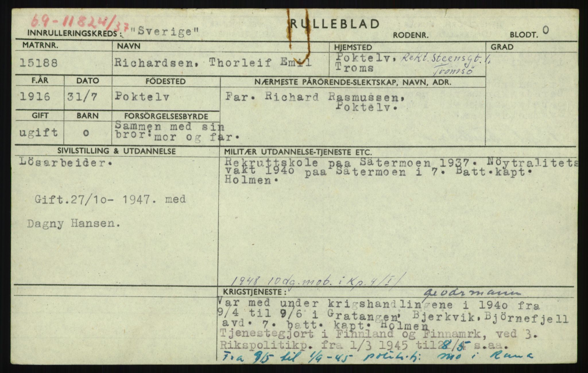 Forsvaret, Troms infanteriregiment nr. 16, AV/RA-RAFA-3146/P/Pa/L0021: Rulleblad for regimentets menige mannskaper, årsklasse 1937, 1937, p. 1071