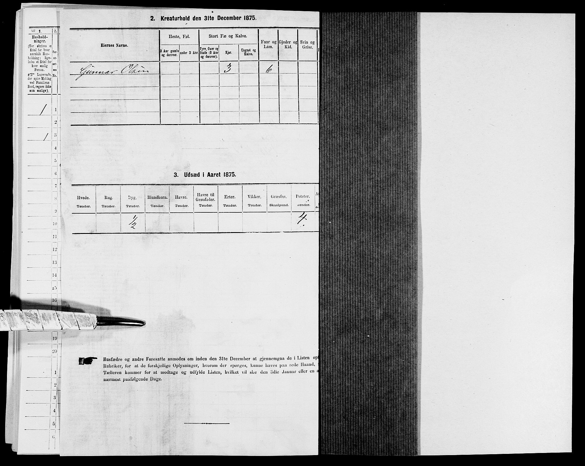 SAK, 1875 census for 1041L Vanse/Vanse og Farsund, 1875, p. 2476