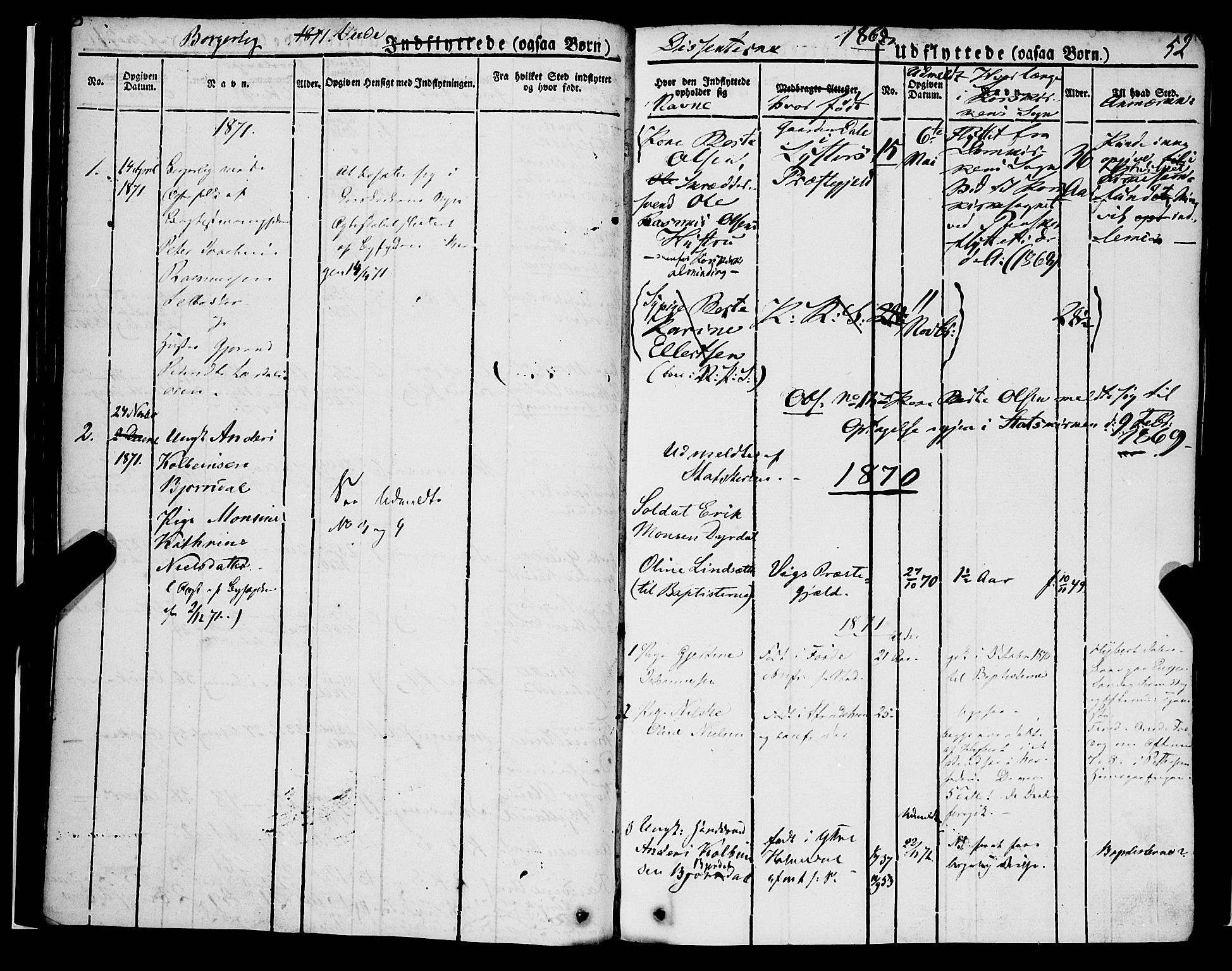 Korskirken sokneprestembete, AV/SAB-A-76101/H/Haa/L0050: Parish register (official) no. F 1, 1821-1869, p. 52