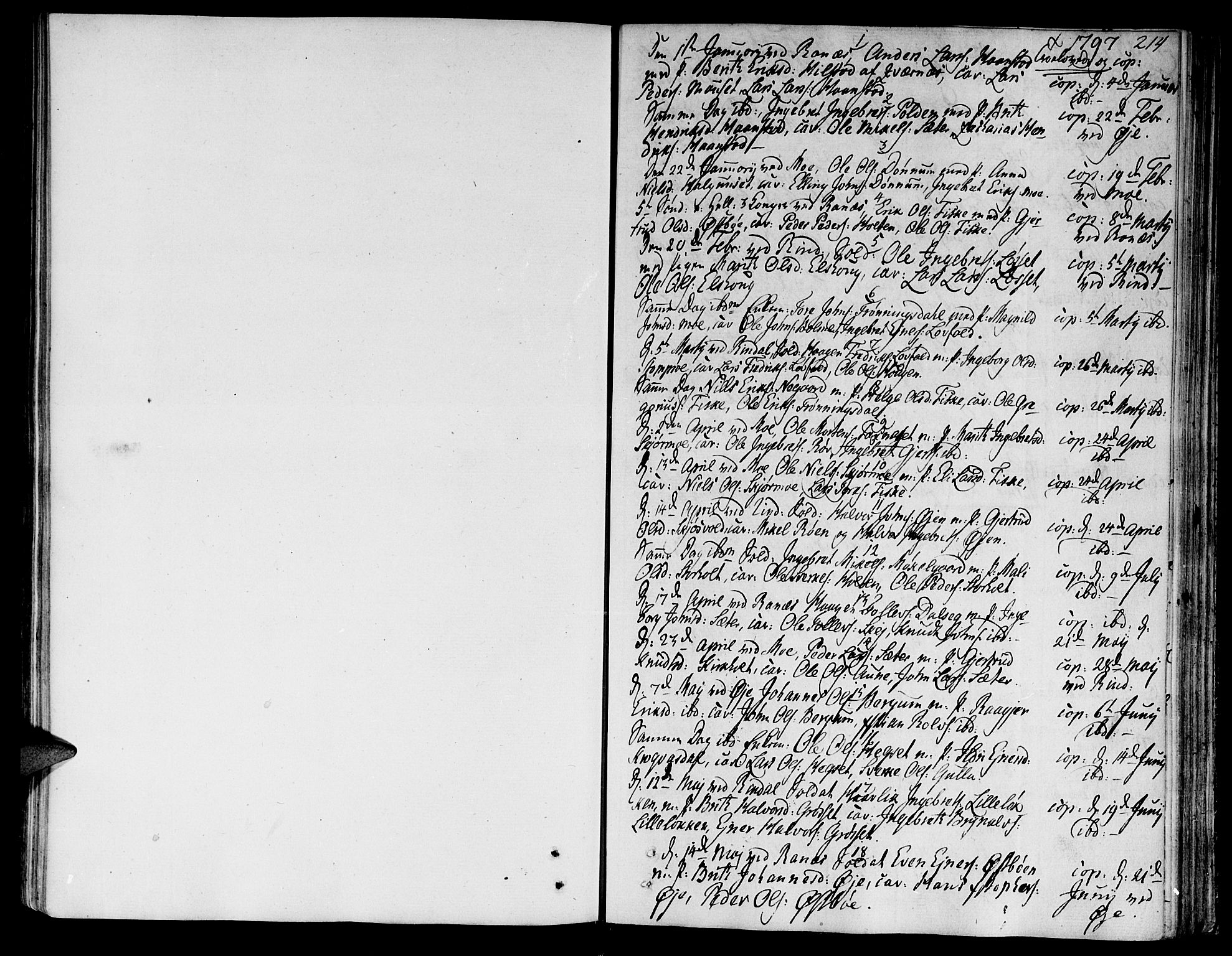 Ministerialprotokoller, klokkerbøker og fødselsregistre - Møre og Romsdal, SAT/A-1454/595/L1040: Parish register (official) no. 595A02, 1797-1819, p. 214
