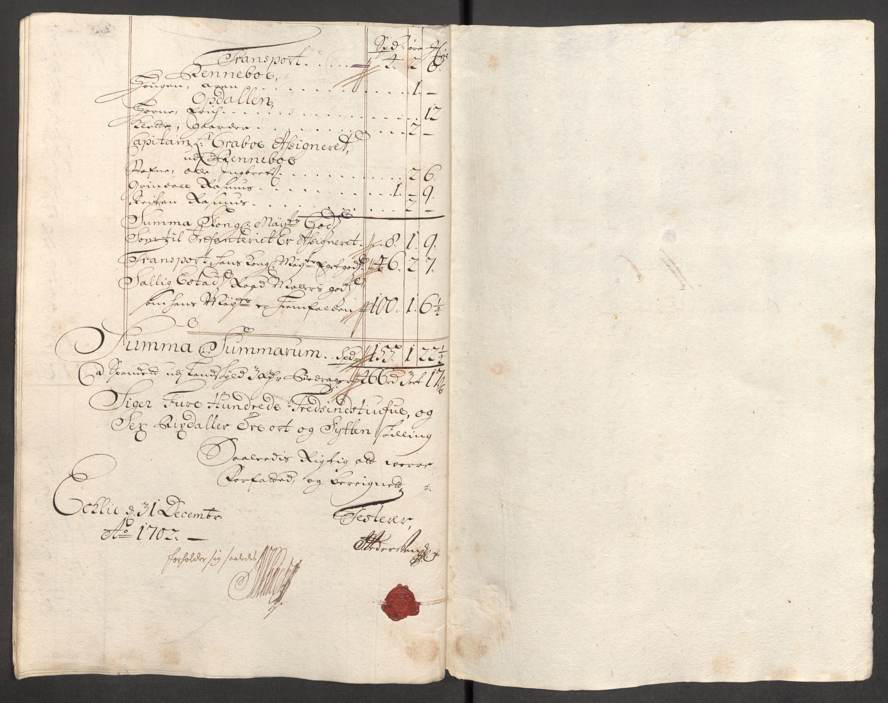 Rentekammeret inntil 1814, Reviderte regnskaper, Fogderegnskap, AV/RA-EA-4092/R60/L3952: Fogderegnskap Orkdal og Gauldal, 1702, p. 113