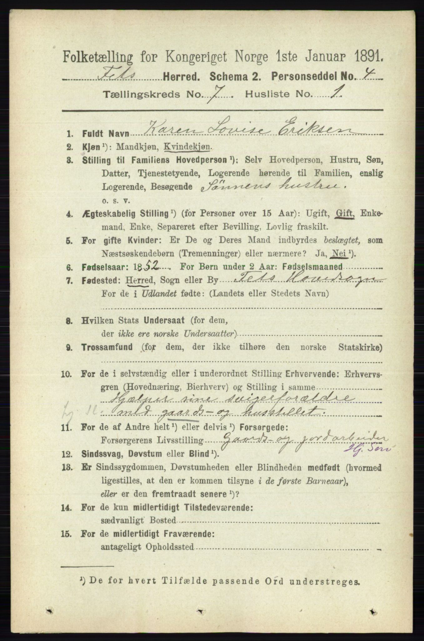 RA, 1891 census for 0227 Fet, 1891, p. 2446