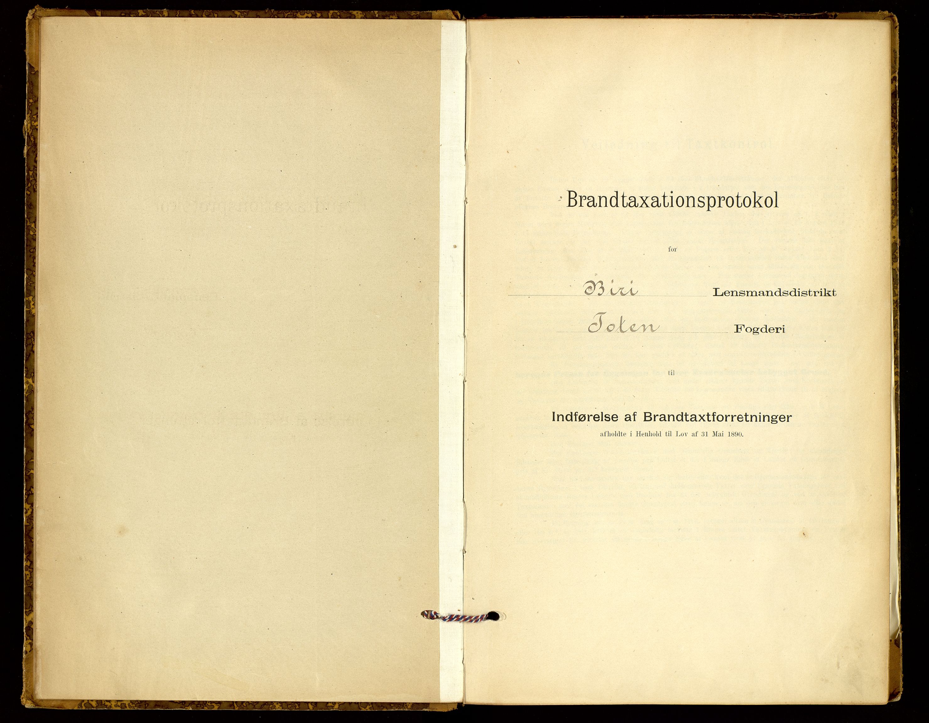 Norges Brannkasse, Biri, SAH/NBRANB-043/Fa/L0006: Branntakstprotokoll - skjema, 1895-1949