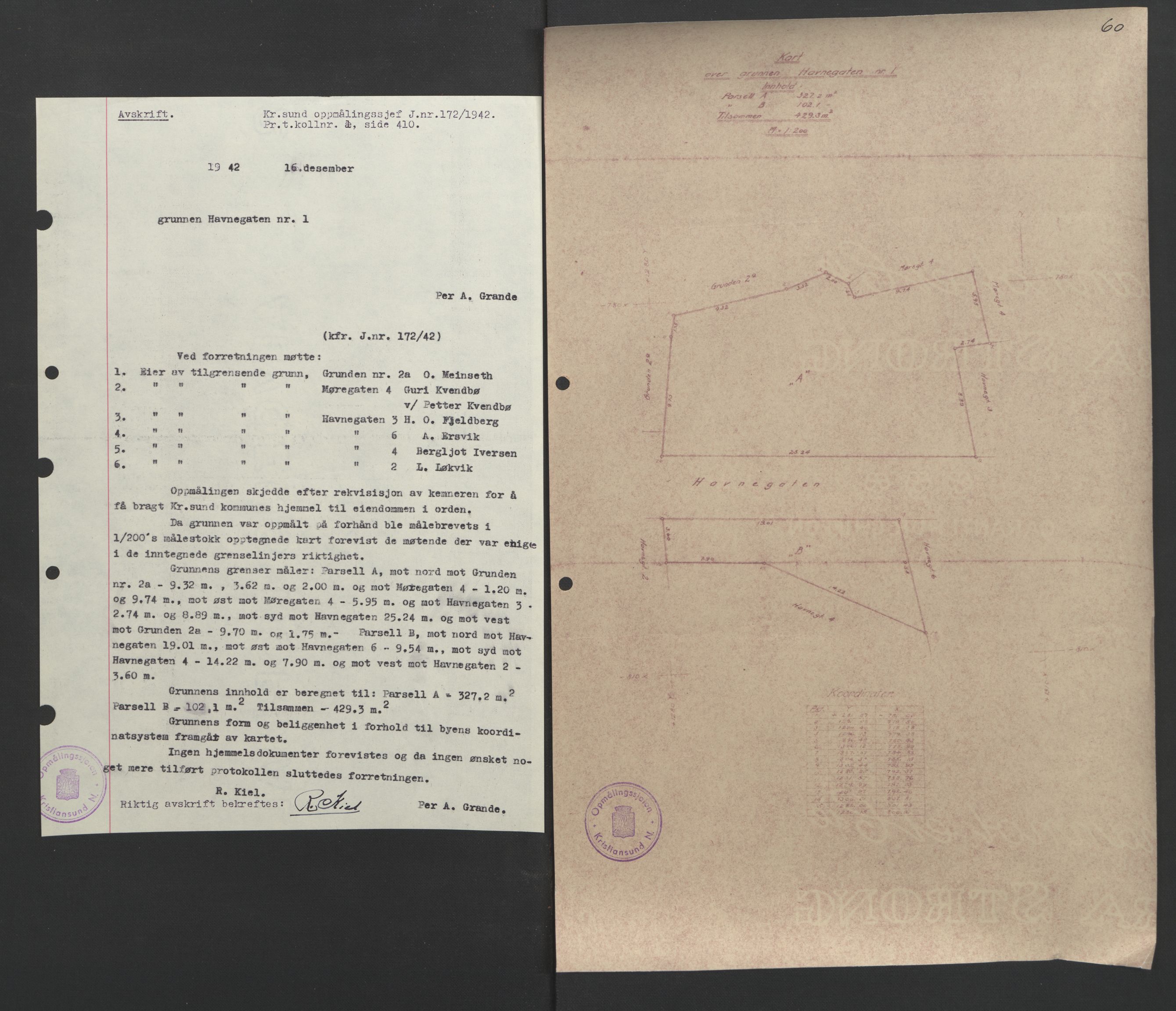 Kristiansund byfogd, AV/SAT-A-4587/A/27: Mortgage book no. 37, 1942-1945, Diary no: : 1507/1942