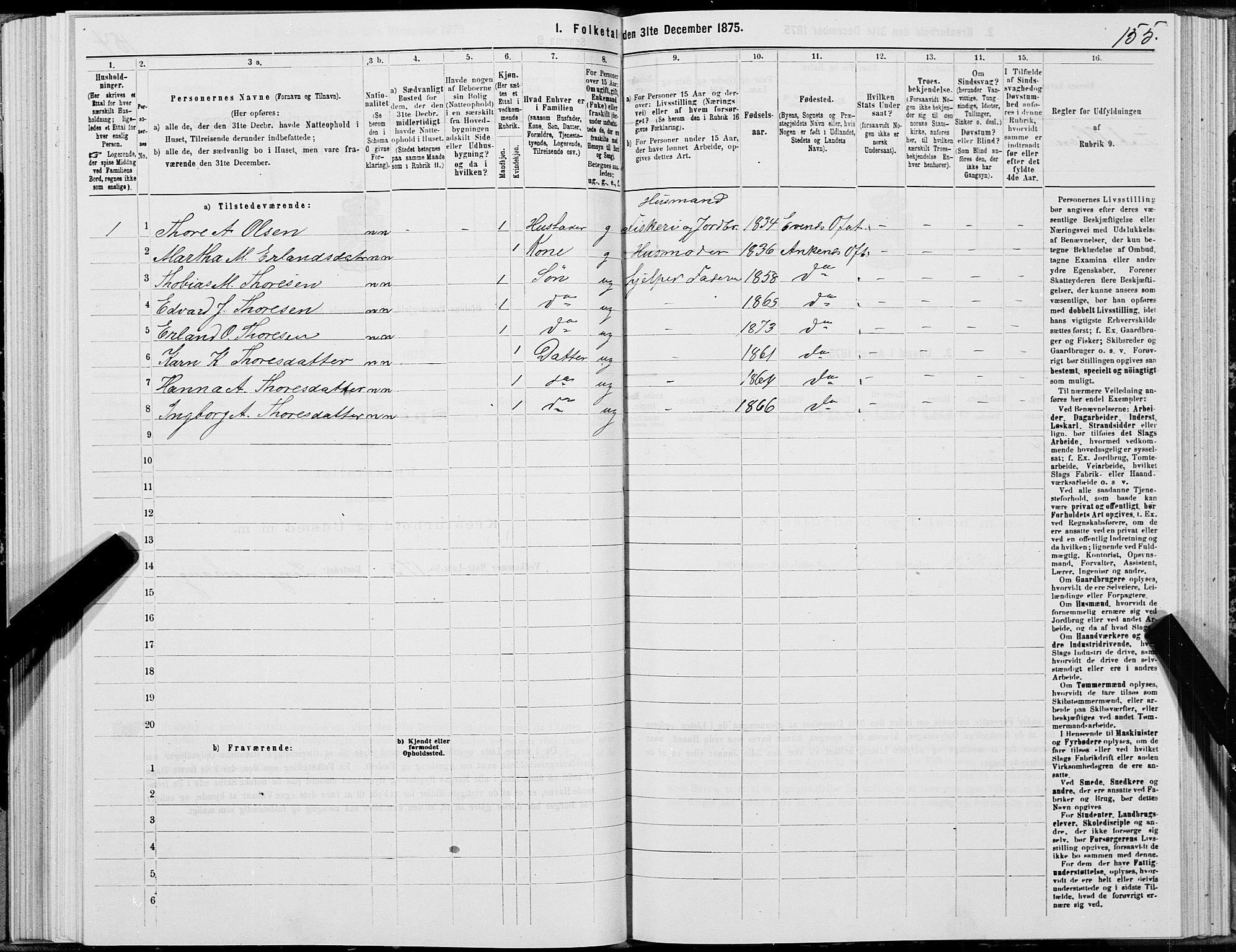 SAT, 1875 census for 1853P Ofoten, 1875, p. 3155