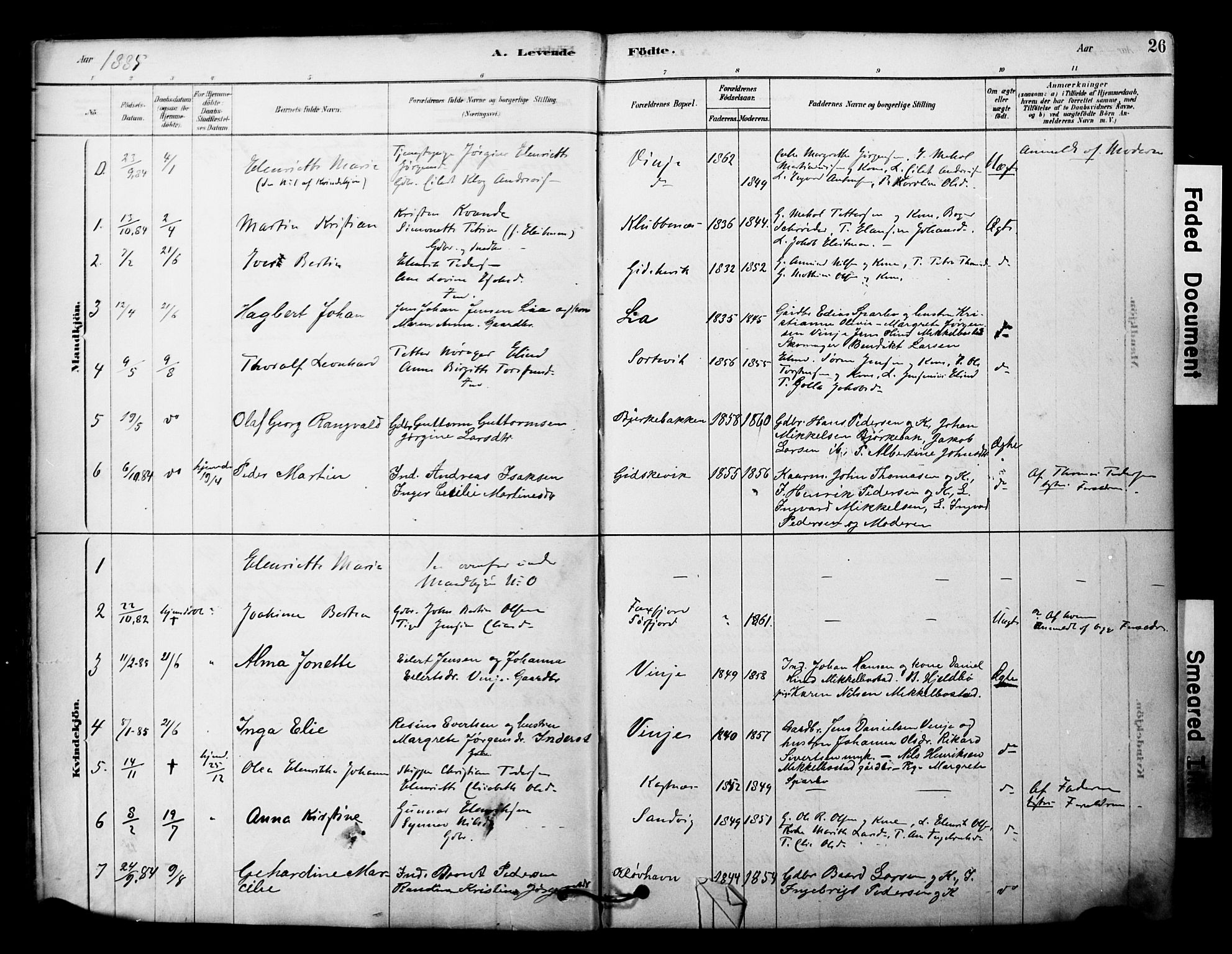 Tranøy sokneprestkontor, AV/SATØ-S-1313/I/Ia/Iaa/L0011kirke: Parish register (official) no. 11, 1878-1904, p. 26