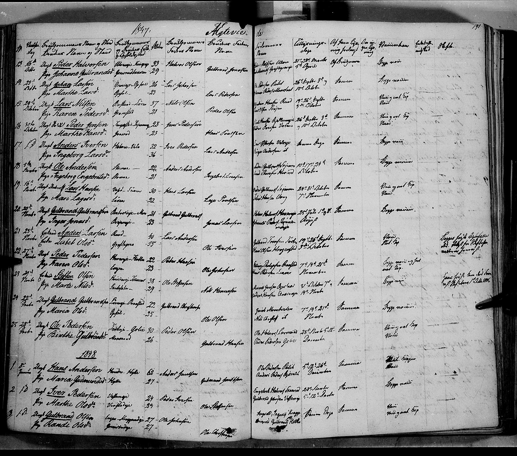 Jevnaker prestekontor, SAH/PREST-116/H/Ha/Haa/L0006: Parish register (official) no. 6, 1837-1857, p. 191