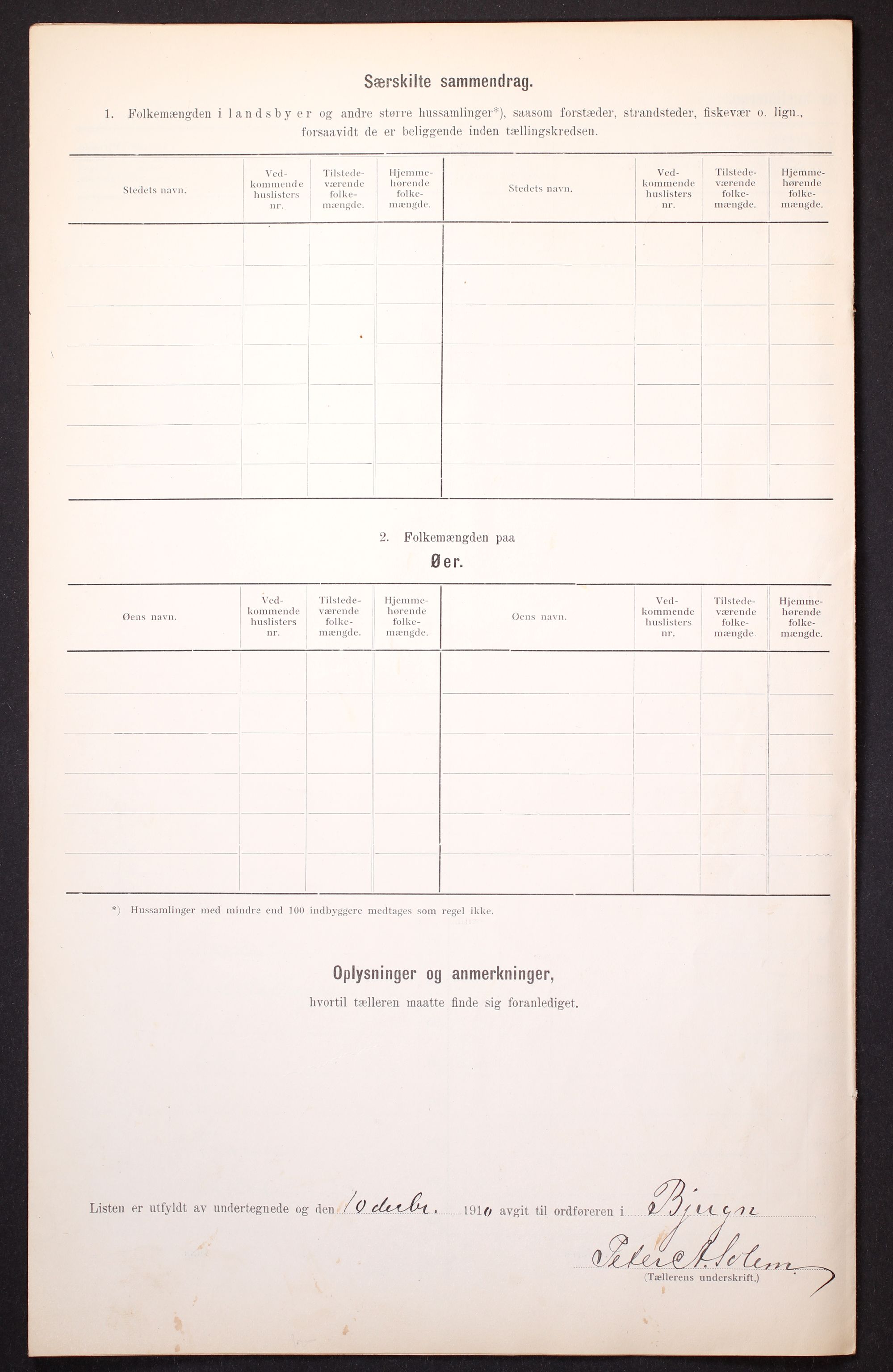 RA, 1910 census for Bjugn, 1910, p. 7
