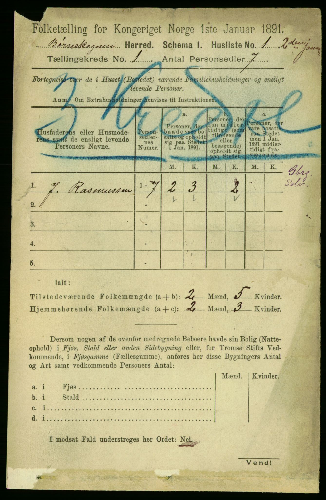 RA, 1891 census for 1657 Børseskogn, 1891, p. 16