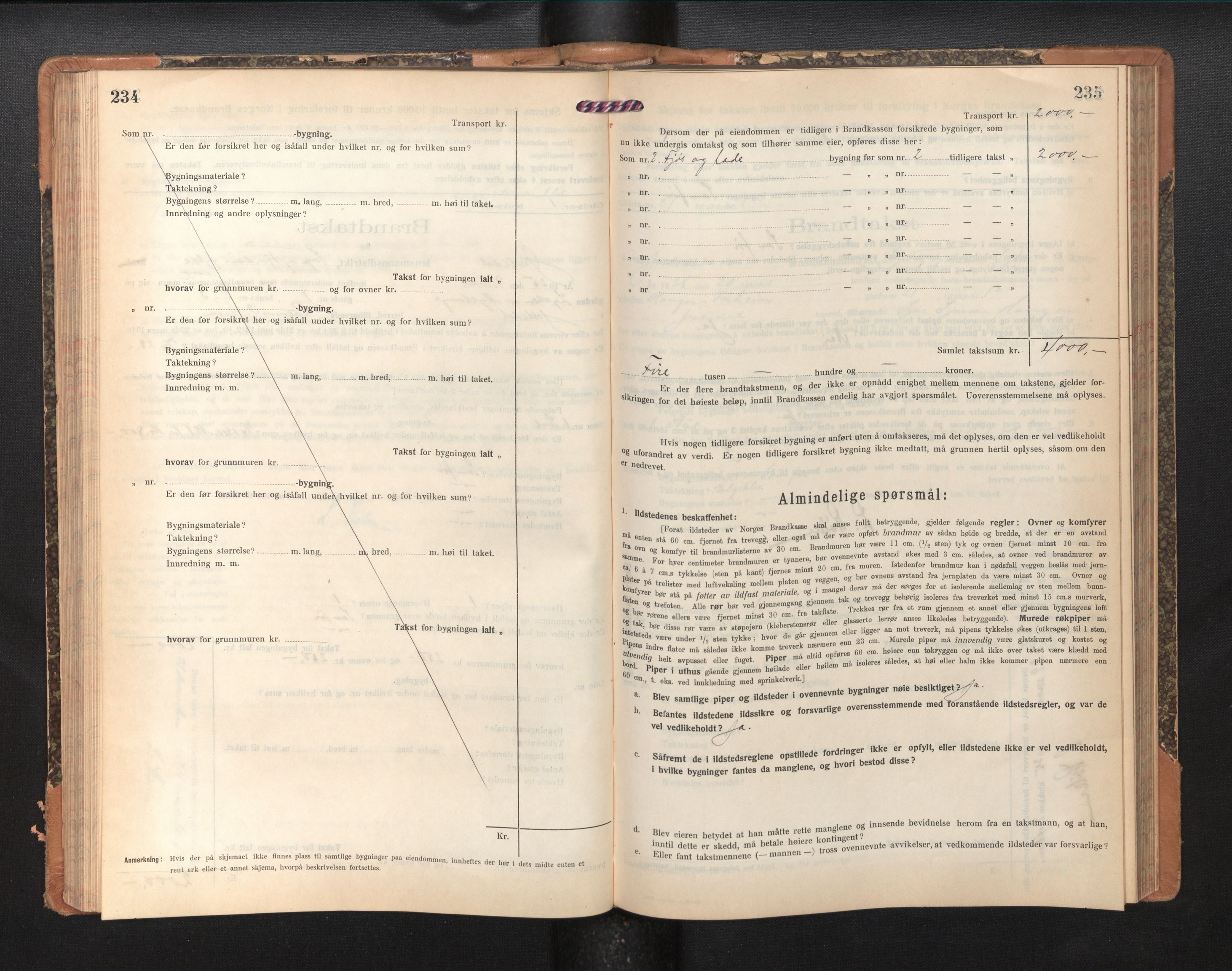 Lensmannen i Jostedal, AV/SAB-A-28601/0012/L0005: Branntakstprotokoll, skjematakst, 1921-1935, p. 234-235