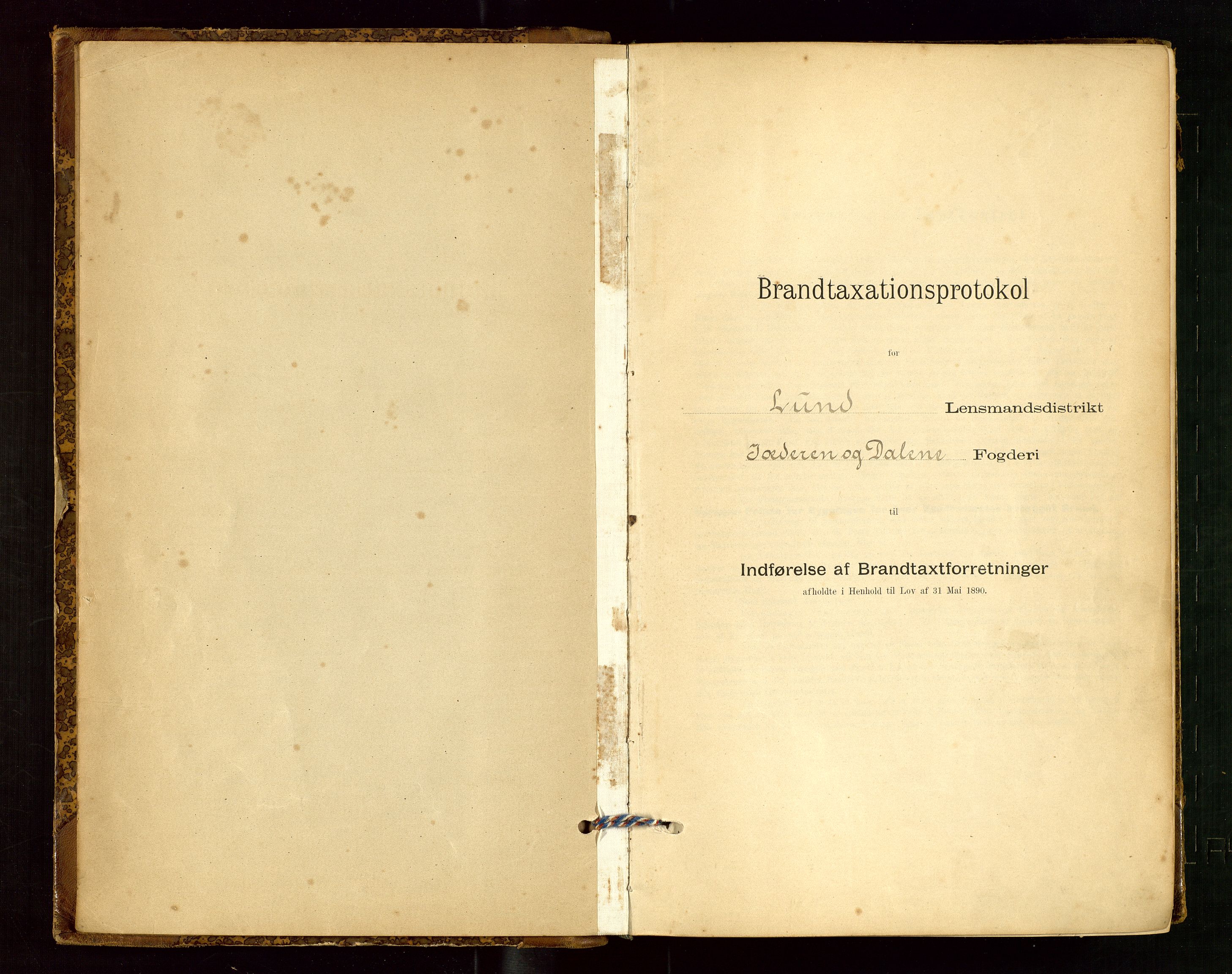 Lund lensmannskontor, AV/SAST-A-100303/Gob/L0001: "Brandtakstprotokol", 1894-1907