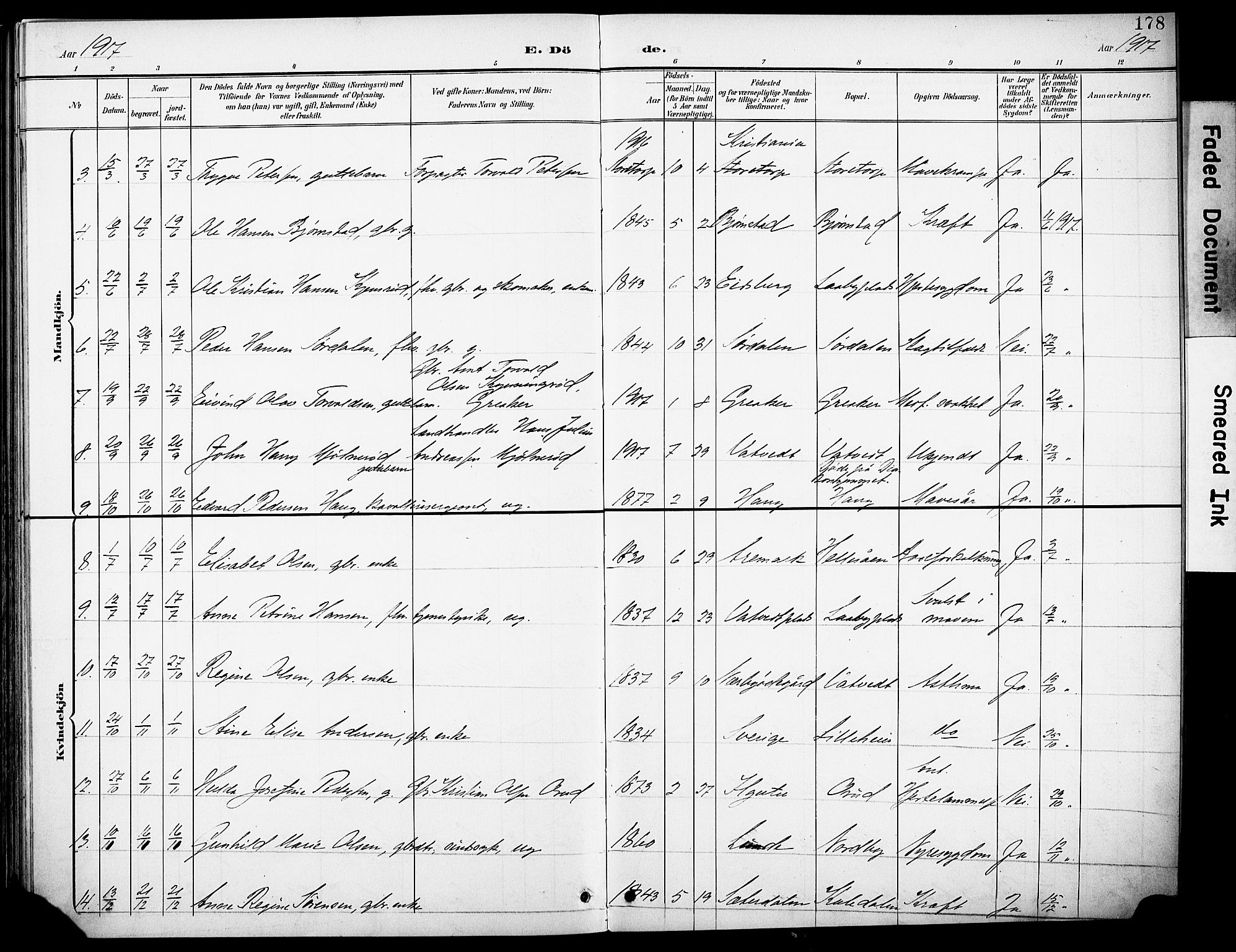 Rakkestad prestekontor Kirkebøker, AV/SAO-A-2008/F/Fb/L0002: Parish register (official) no. II 2, 1900-1920, p. 178