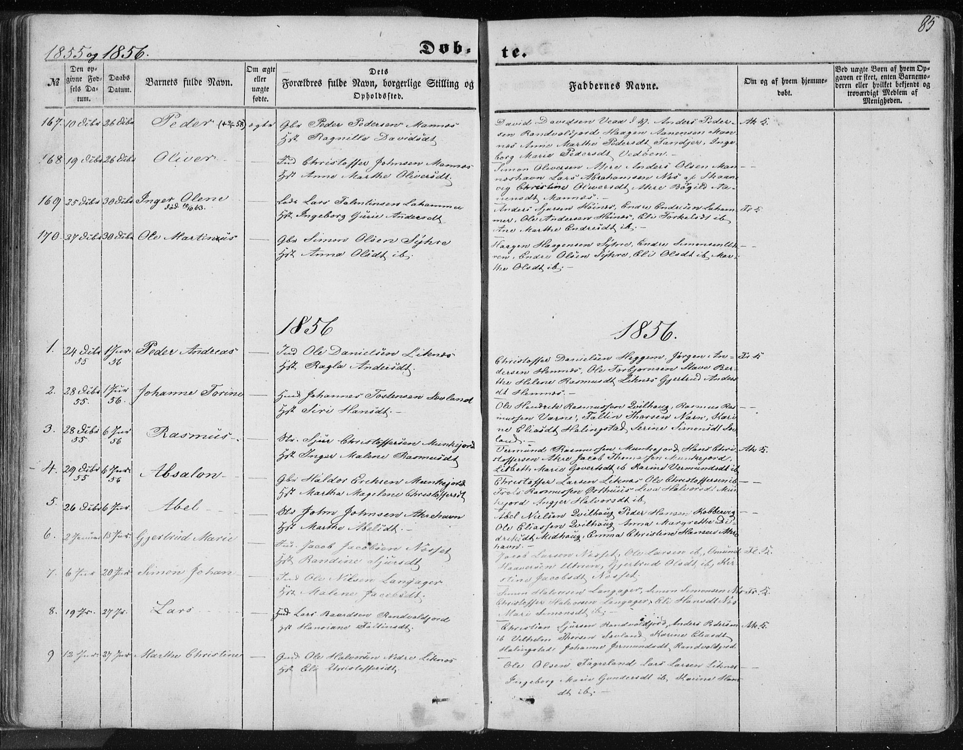 Skudenes sokneprestkontor, AV/SAST-A -101849/H/Ha/Haa/L0004: Parish register (official) no. A 3.1, 1847-1863, p. 85