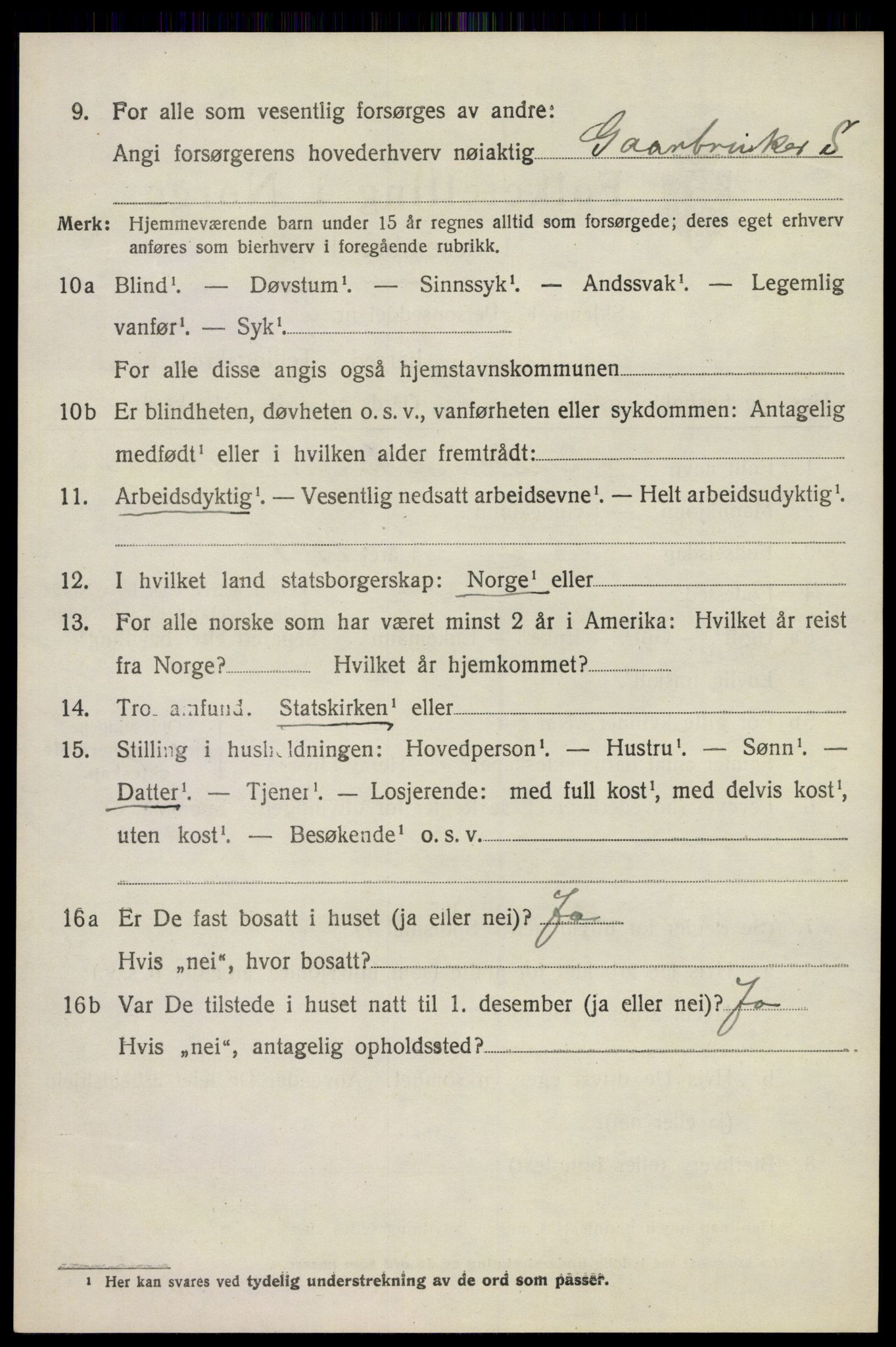 SAKO, 1920 census for Tjølling, 1920, p. 7004