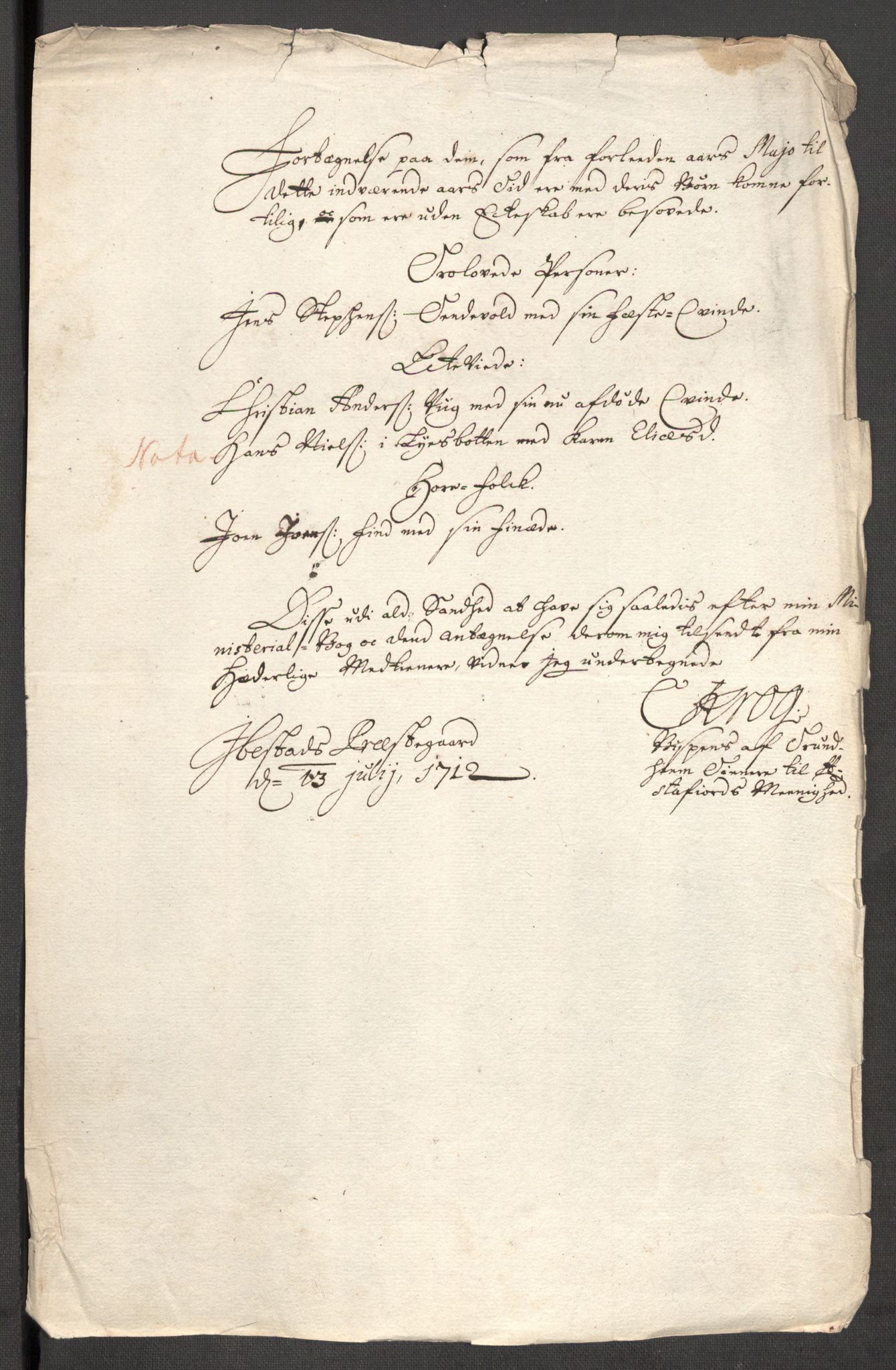 Rentekammeret inntil 1814, Reviderte regnskaper, Fogderegnskap, AV/RA-EA-4092/R68/L4758: Fogderegnskap Senja og Troms, 1711-1712, p. 392