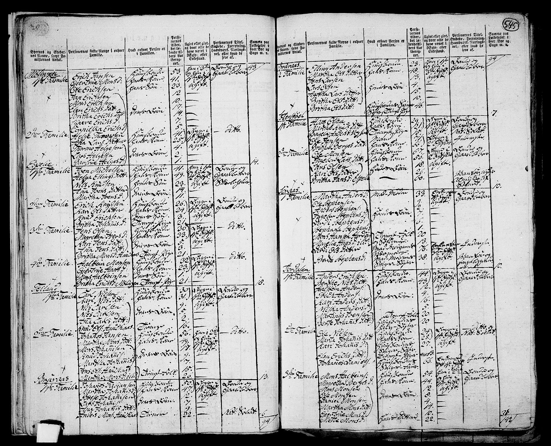 RA, 1801 census for 1254P Hamre, 1801, p. 544b-545a