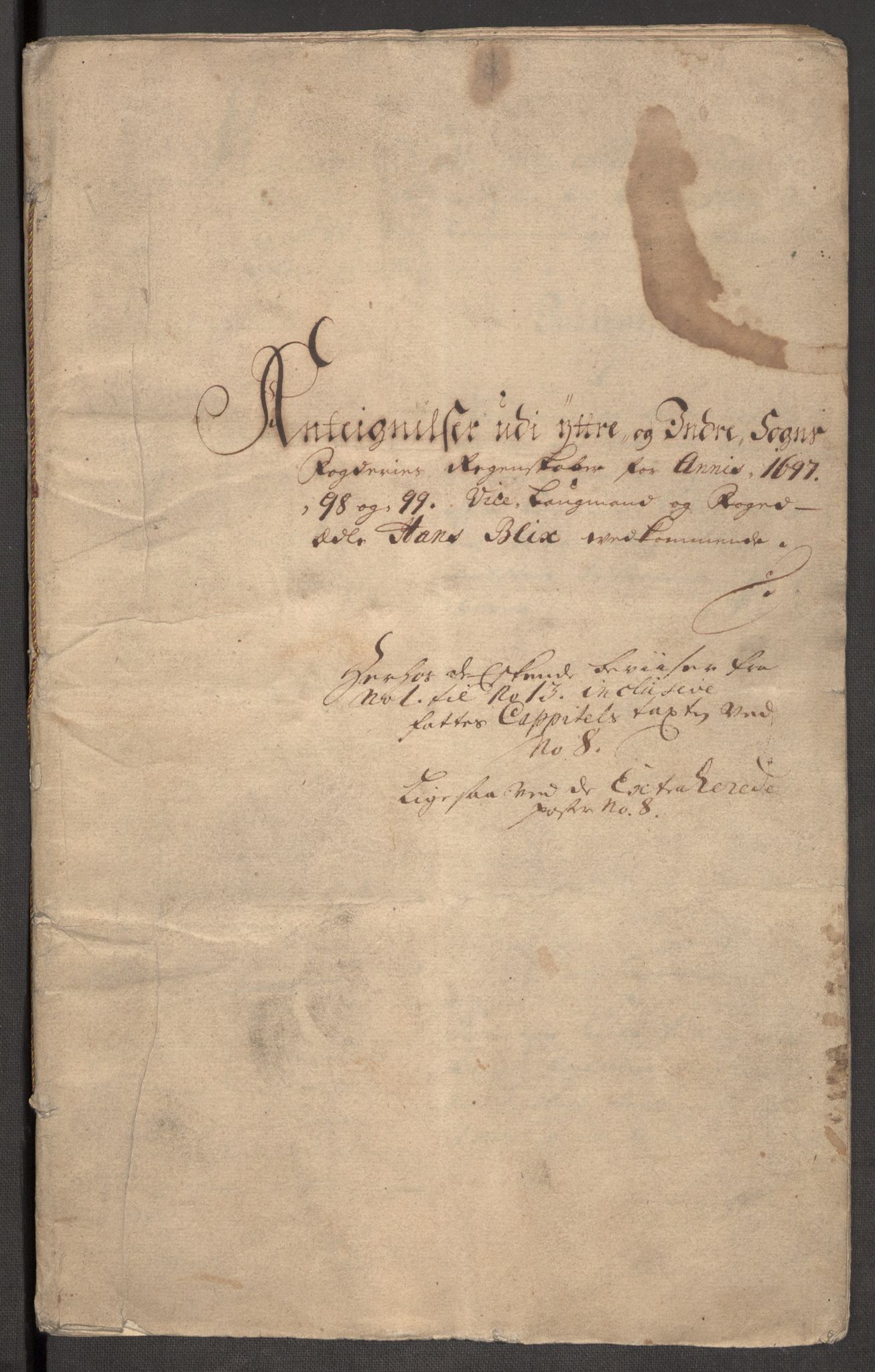 Rentekammeret inntil 1814, Reviderte regnskaper, Fogderegnskap, AV/RA-EA-4092/R52/L3310: Fogderegnskap Sogn, 1698-1699, p. 623