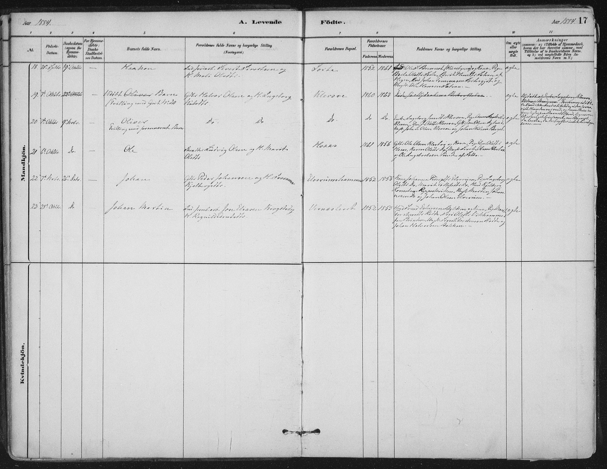 Ministerialprotokoller, klokkerbøker og fødselsregistre - Nord-Trøndelag, SAT/A-1458/710/L0095: Parish register (official) no. 710A01, 1880-1914, p. 17
