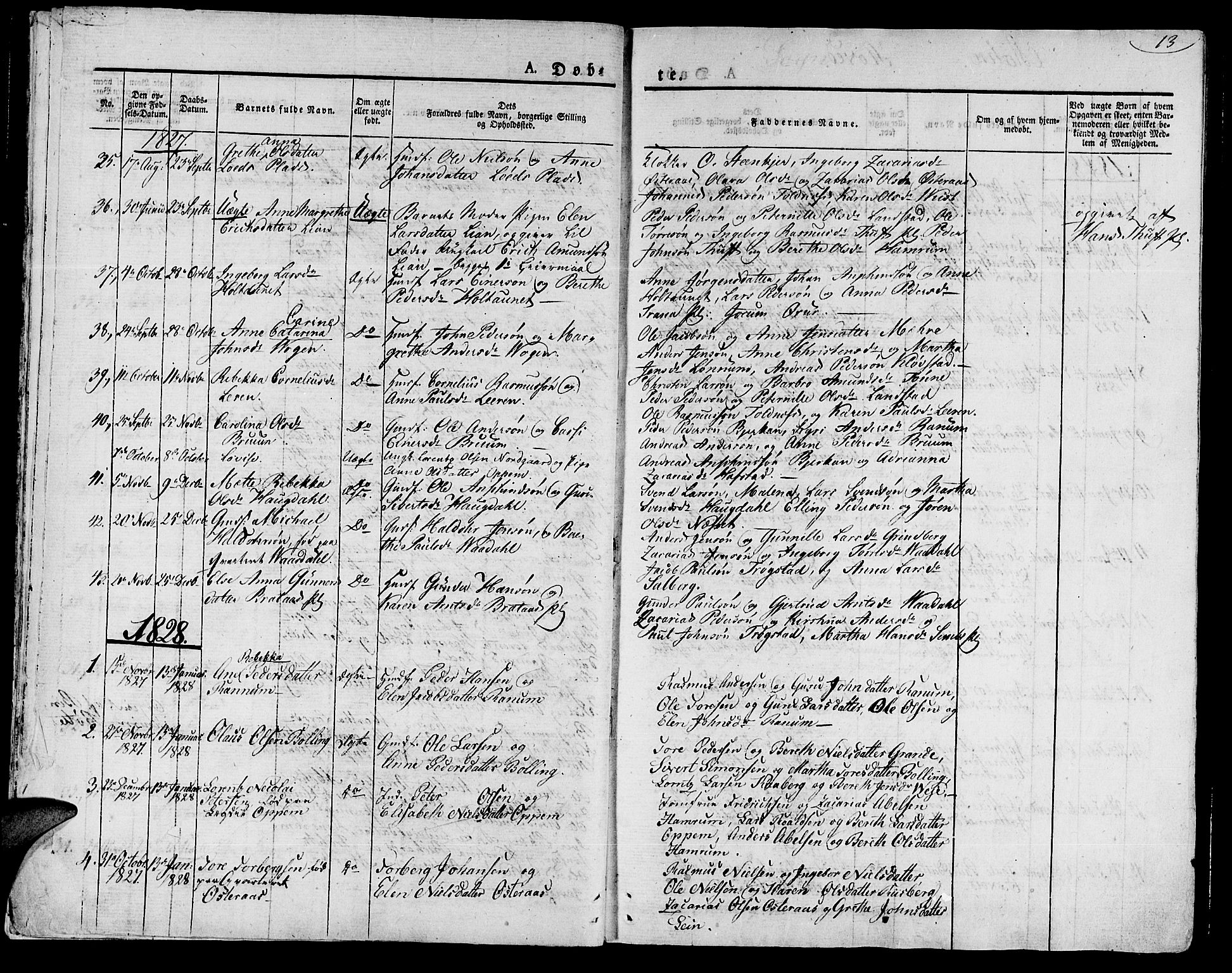 Ministerialprotokoller, klokkerbøker og fødselsregistre - Nord-Trøndelag, SAT/A-1458/735/L0336: Parish register (official) no. 735A05 /1, 1825-1835, p. 13