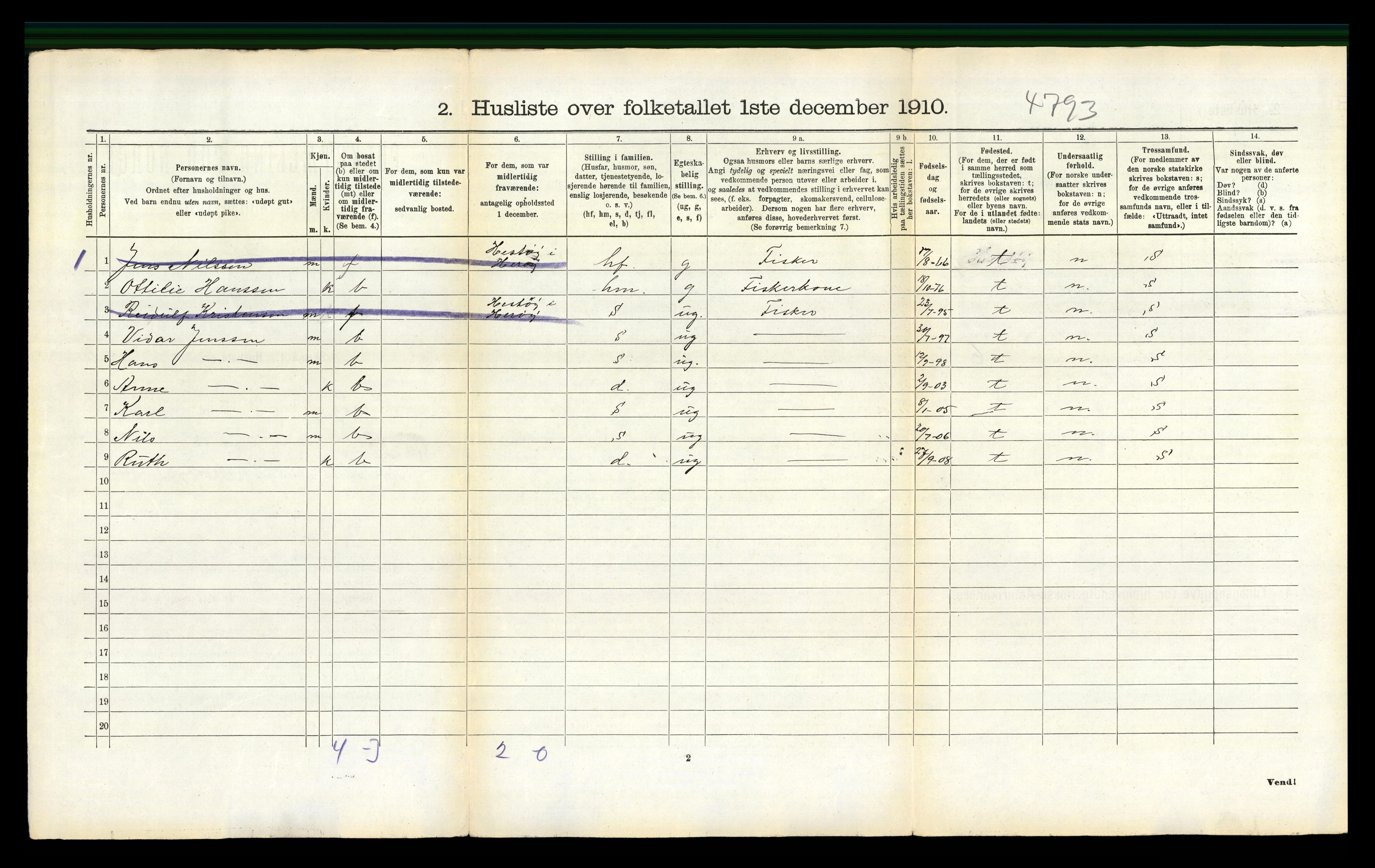 RA, 1910 census for Herøy, 1910, p. 1124