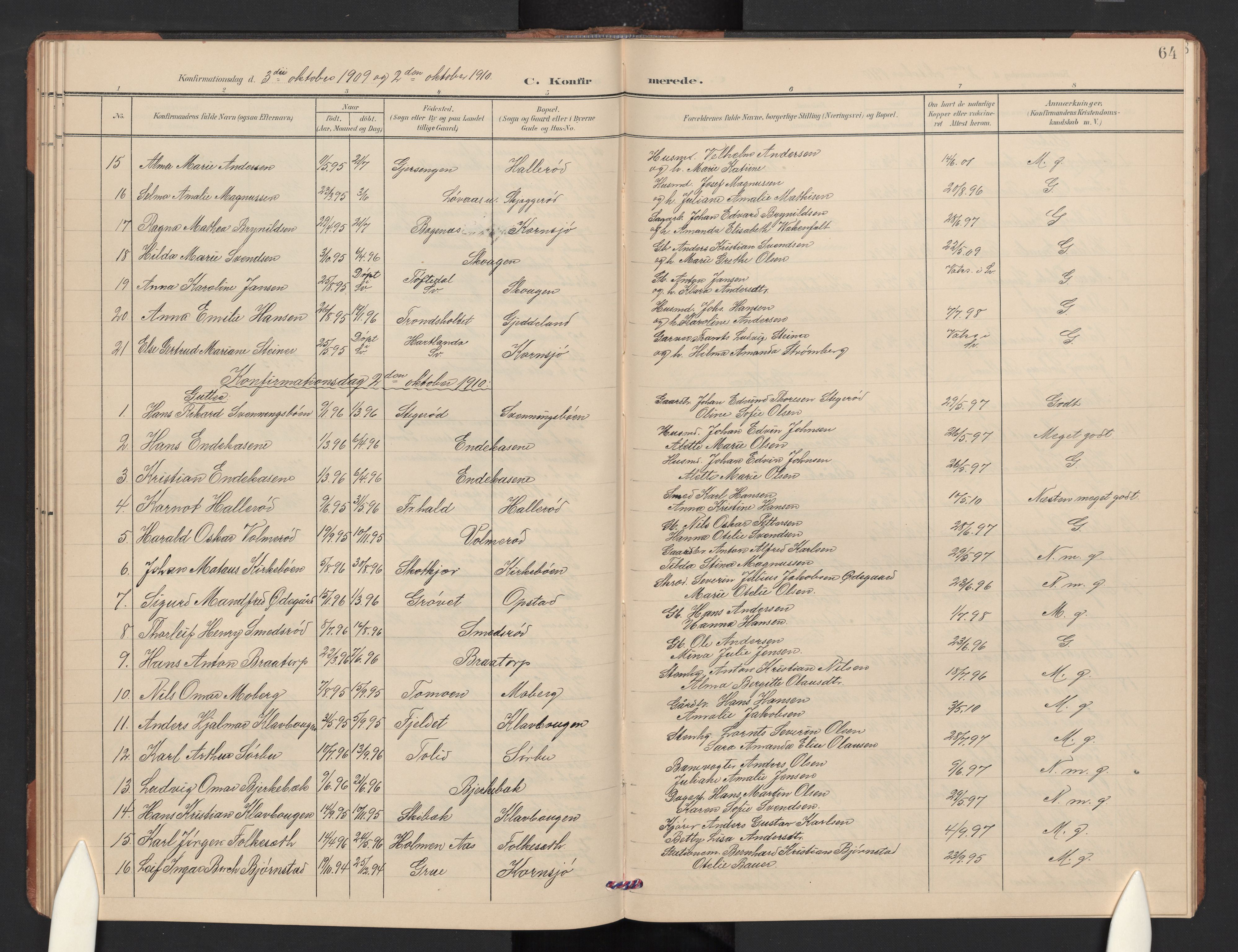 Idd prestekontor Kirkebøker, SAO/A-10911/G/Gc/L0001: Parish register (copy) no. III 1, 1901-1910, p. 64