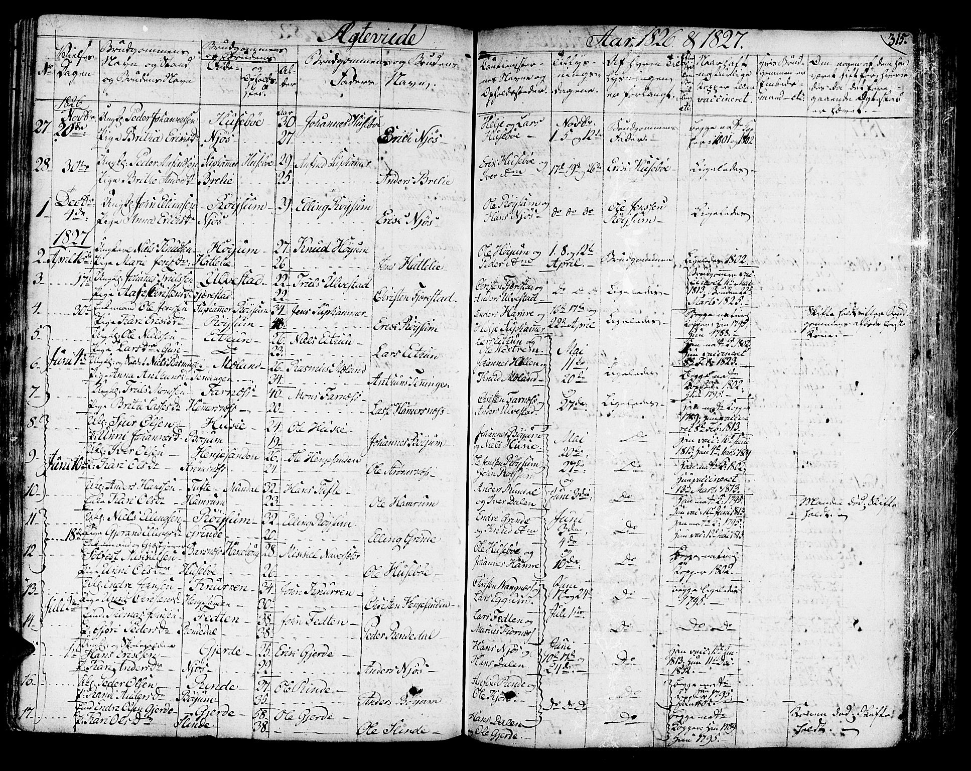 Leikanger sokneprestembete, AV/SAB-A-81001/H/Haa/Haaa/L0006: Parish register (official) no. A 6, 1810-1838, p. 315