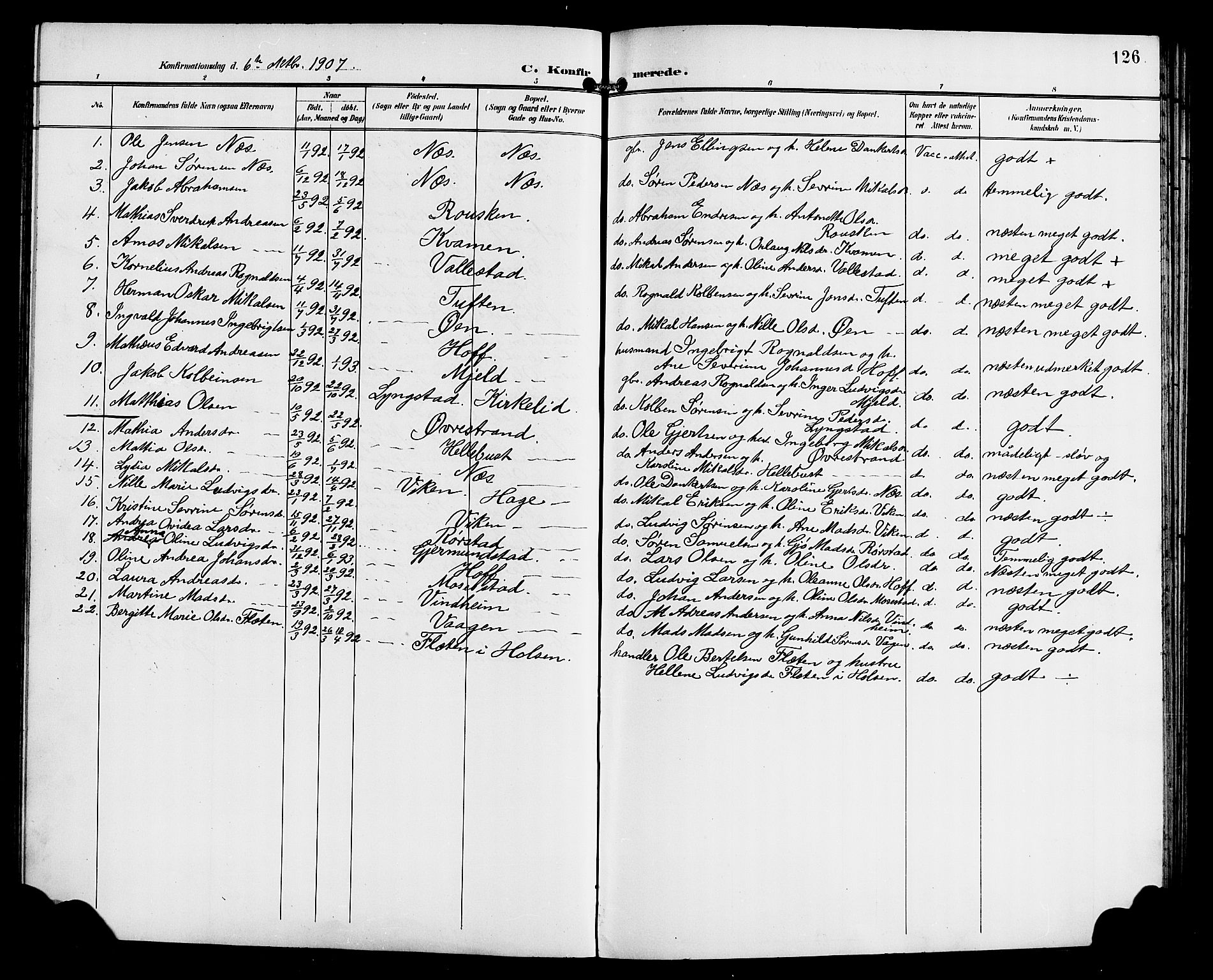 Gaular sokneprestembete, SAB/A-80001/H/Hab: Parish register (copy) no. C 4, 1895-1920, p. 126