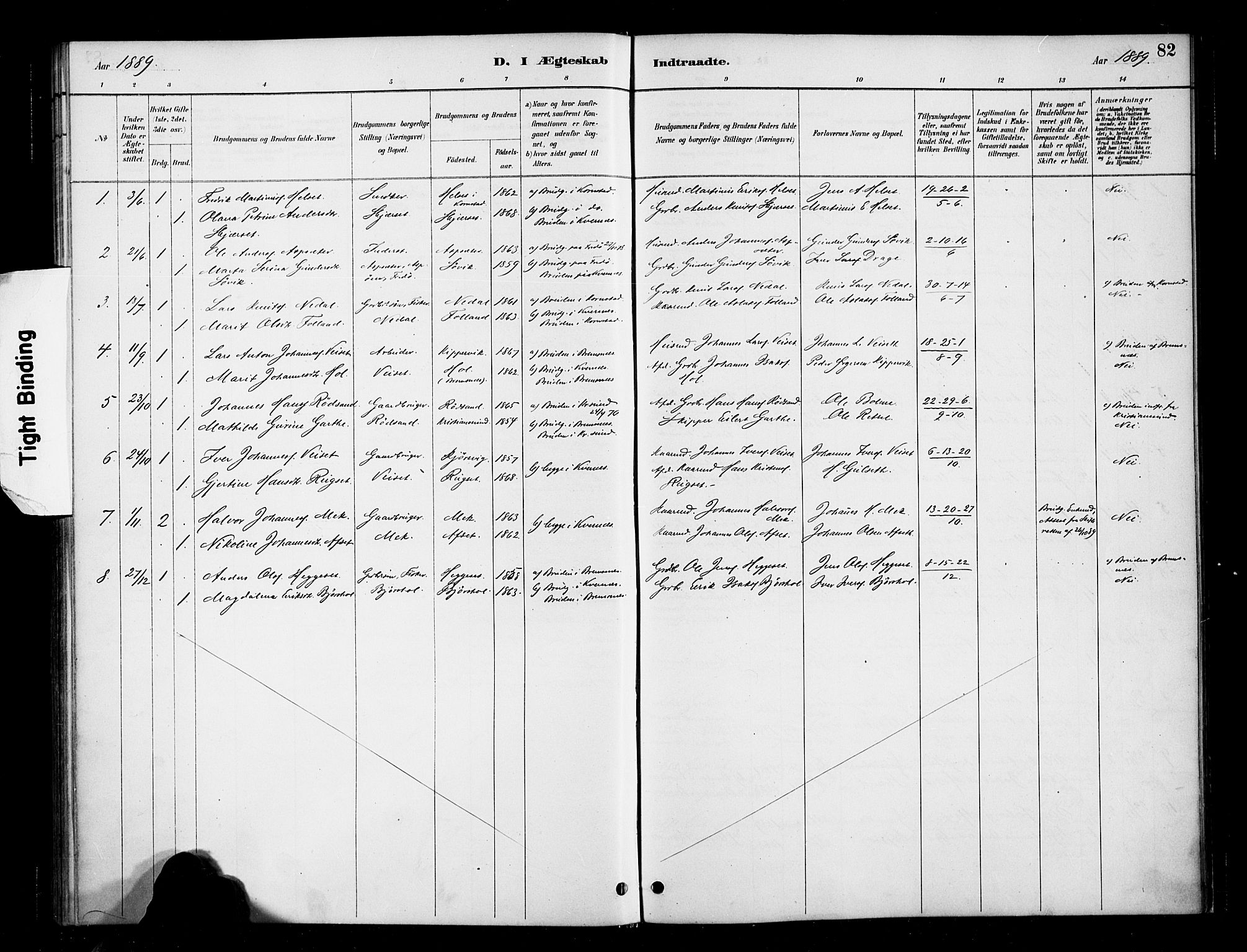 Ministerialprotokoller, klokkerbøker og fødselsregistre - Møre og Romsdal, AV/SAT-A-1454/568/L0809: Parish register (official) no. 568A13, 1884-1900, p. 82