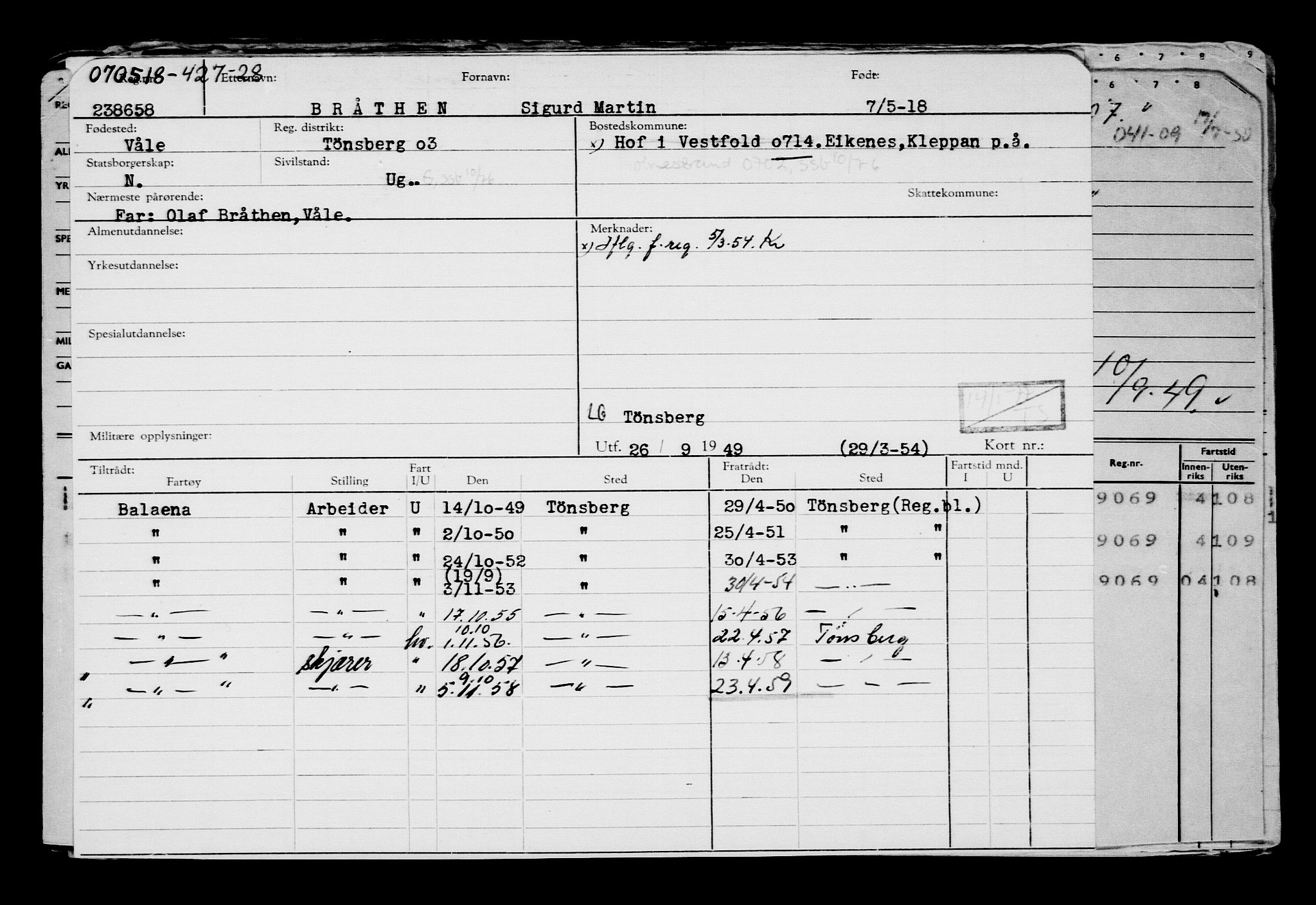 Direktoratet for sjømenn, AV/RA-S-3545/G/Gb/L0158: Hovedkort, 1918, p. 126