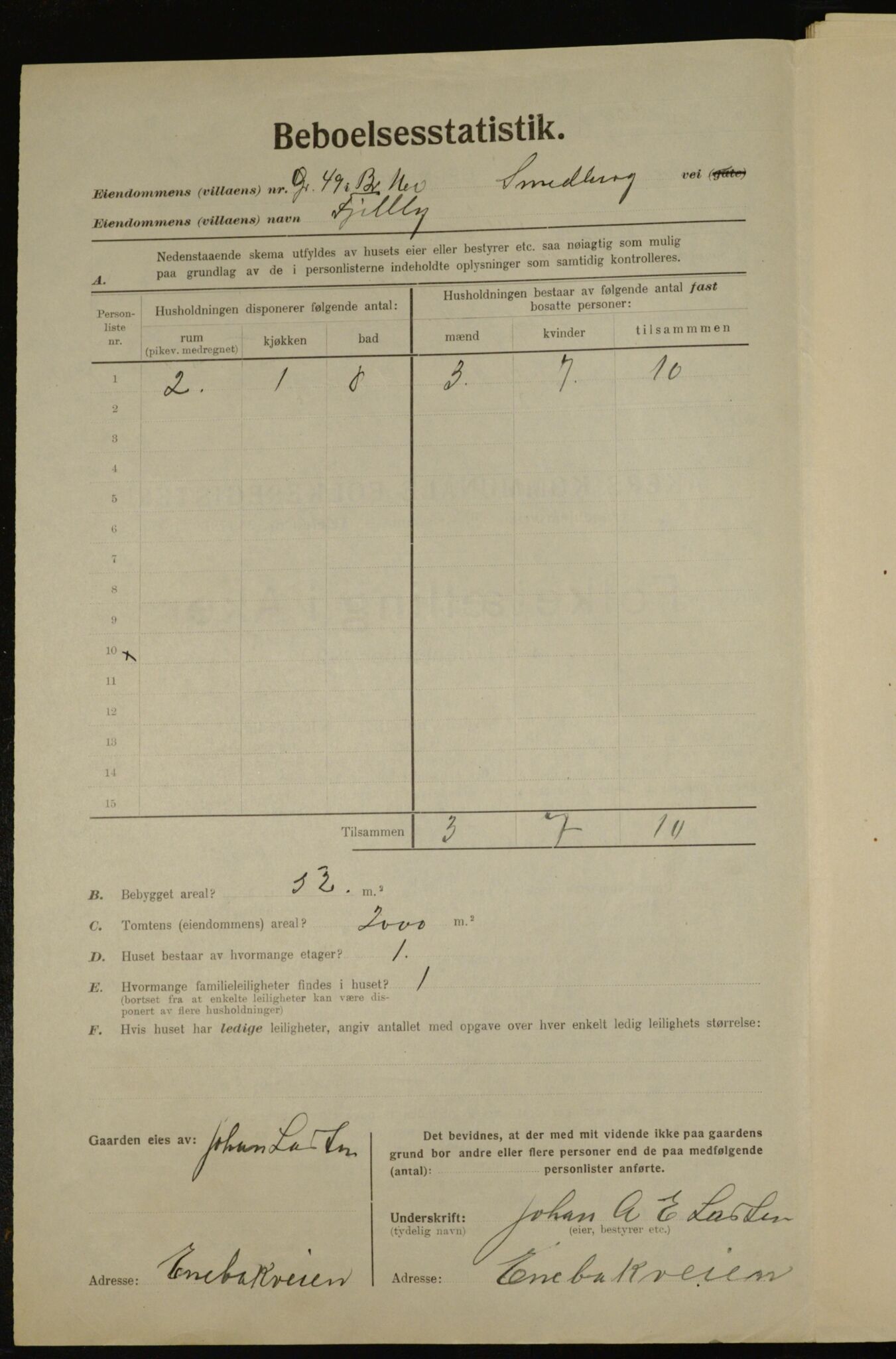 , Municipal Census 1923 for Aker, 1923, p. 38459