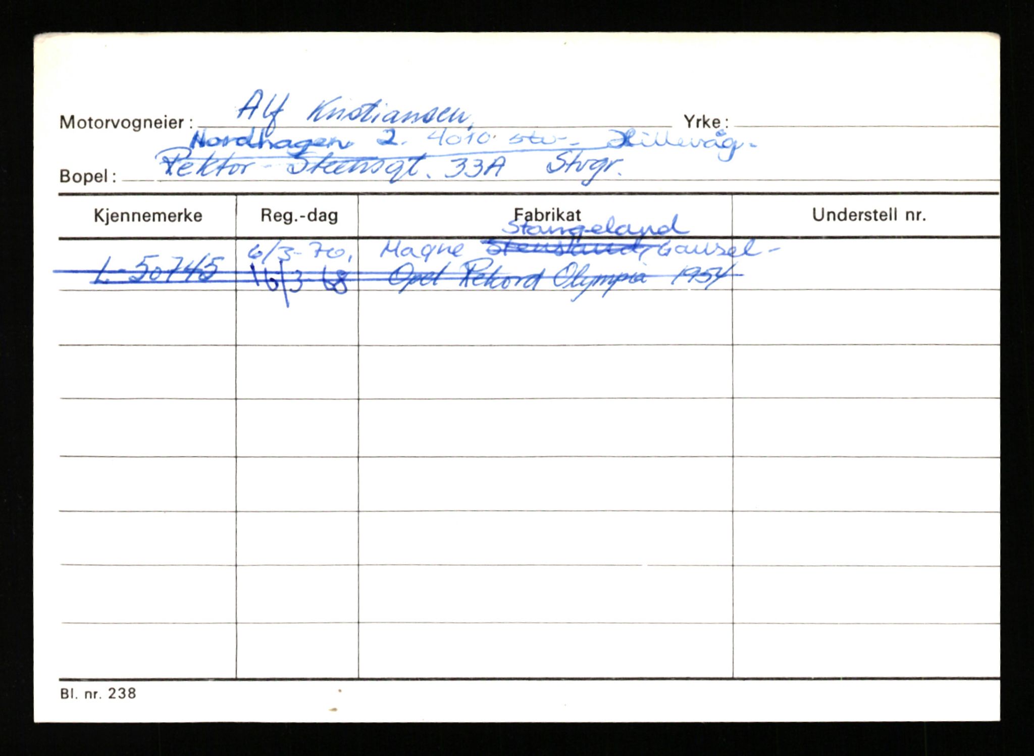 Stavanger trafikkstasjon, SAST/A-101942/0/H/L0021: Kristiania - Landsnes, 1930-1971, p. 5