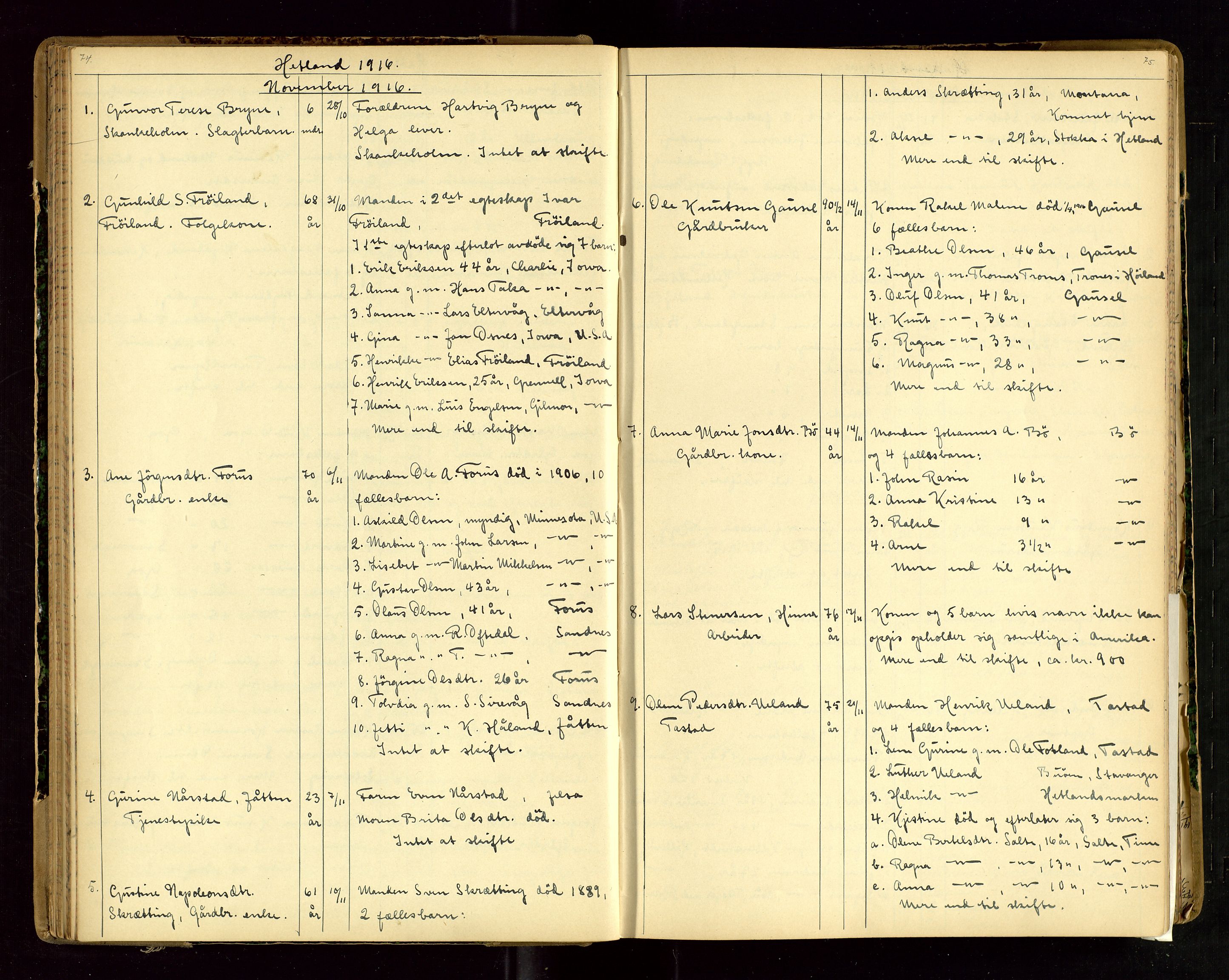 Jæren sorenskriveri, AV/SAST-A-100310/01/5/52/52B/L0003: DØDSFALLPROTOKOLL, 1910-1916, p. 74-75