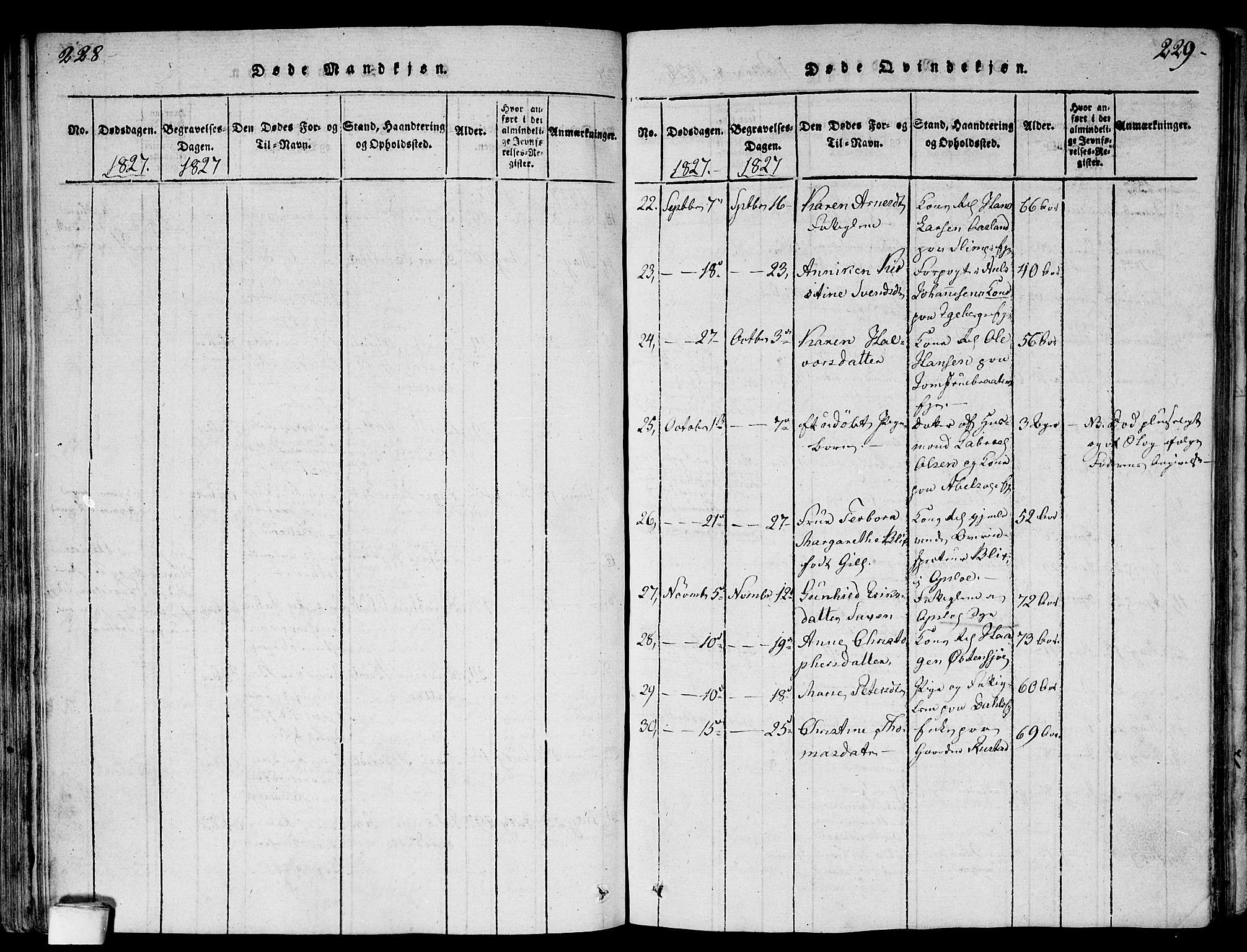 Gamlebyen prestekontor Kirkebøker, AV/SAO-A-10884/F/Fa/L0002: Parish register (official) no. 2, 1817-1829, p. 228-229