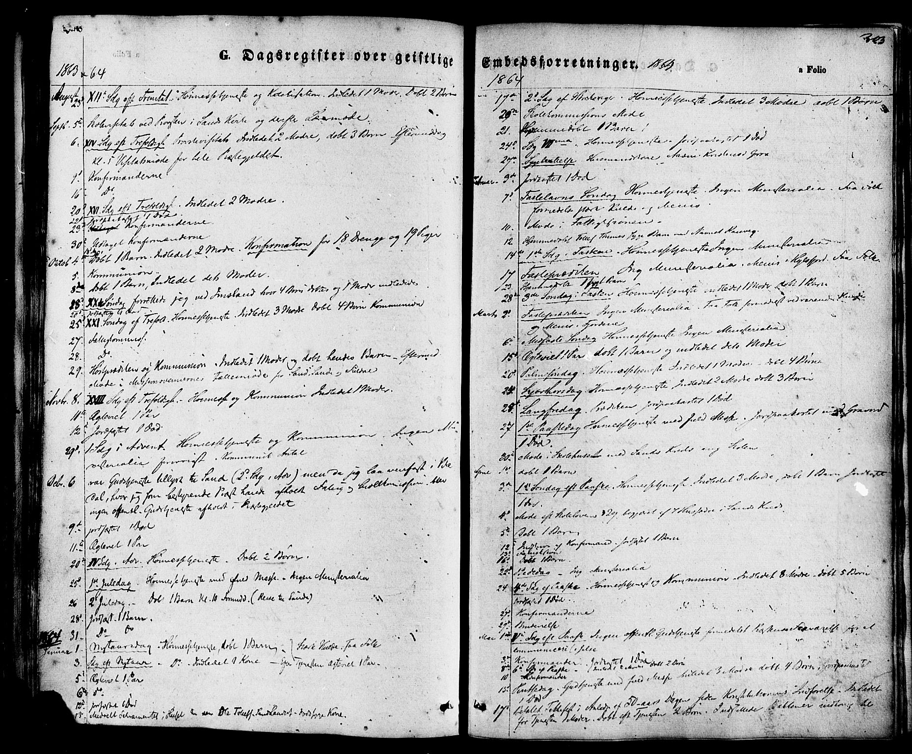 Sand sokneprestkontor, AV/SAST-A-101848/01/III/L0003: Parish register (official) no. A 3, 1854-1879, p. 303