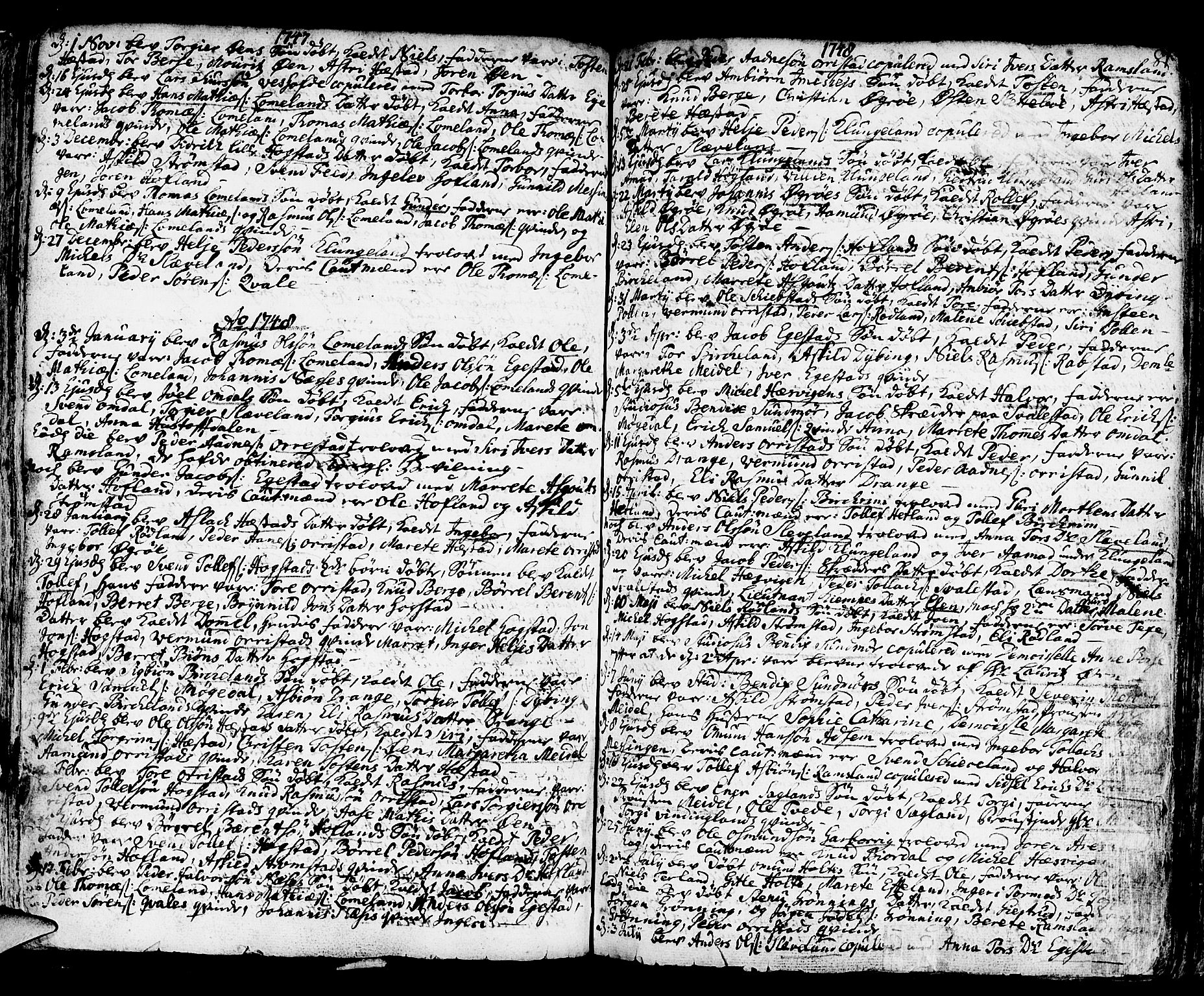 Helleland sokneprestkontor, SAST/A-101810: Parish register (official) no. A 1 /1, 1713-1761, p. 81