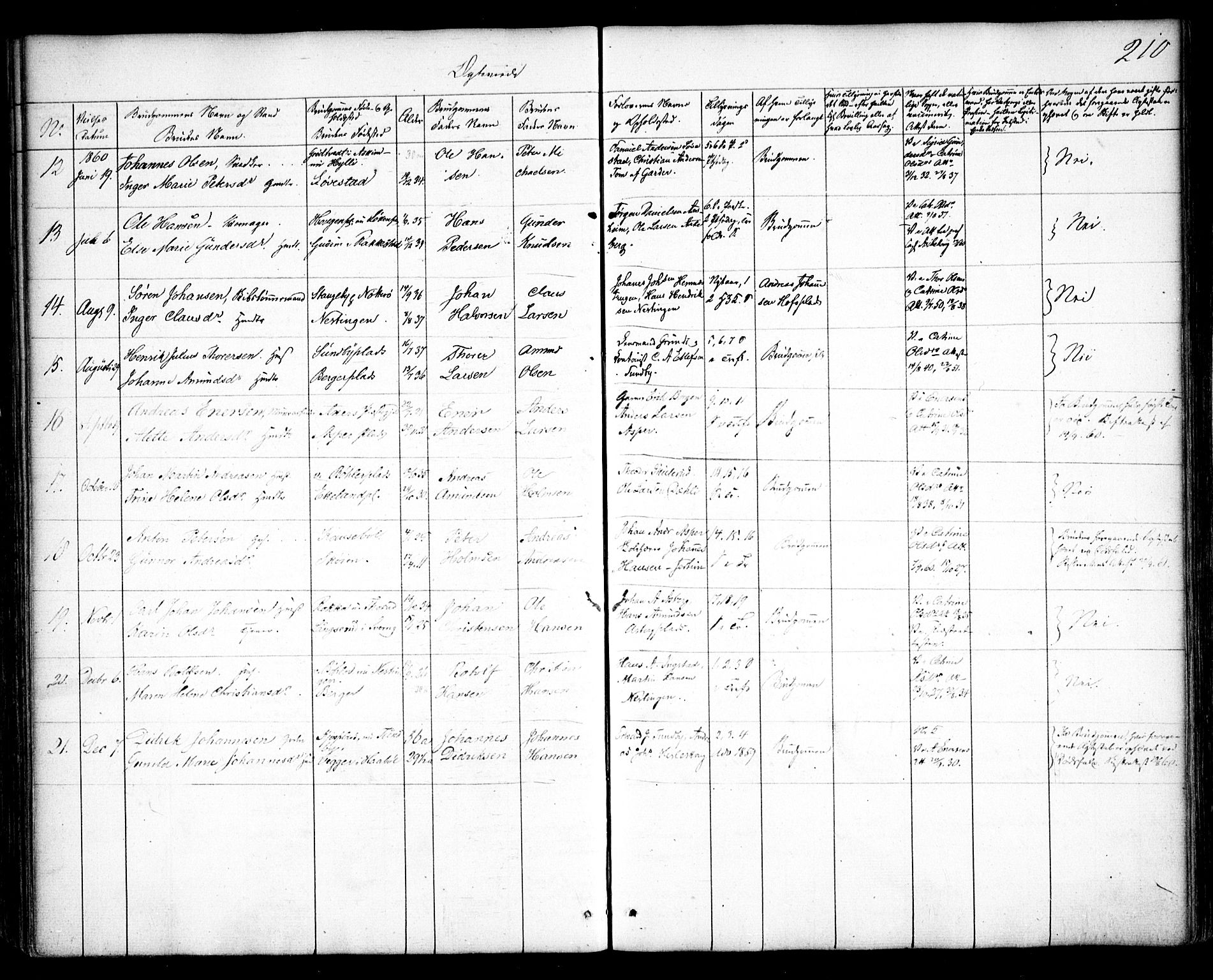 Spydeberg prestekontor Kirkebøker, SAO/A-10924/F/Fa/L0005: Parish register (official) no. I 5, 1842-1862, p. 210