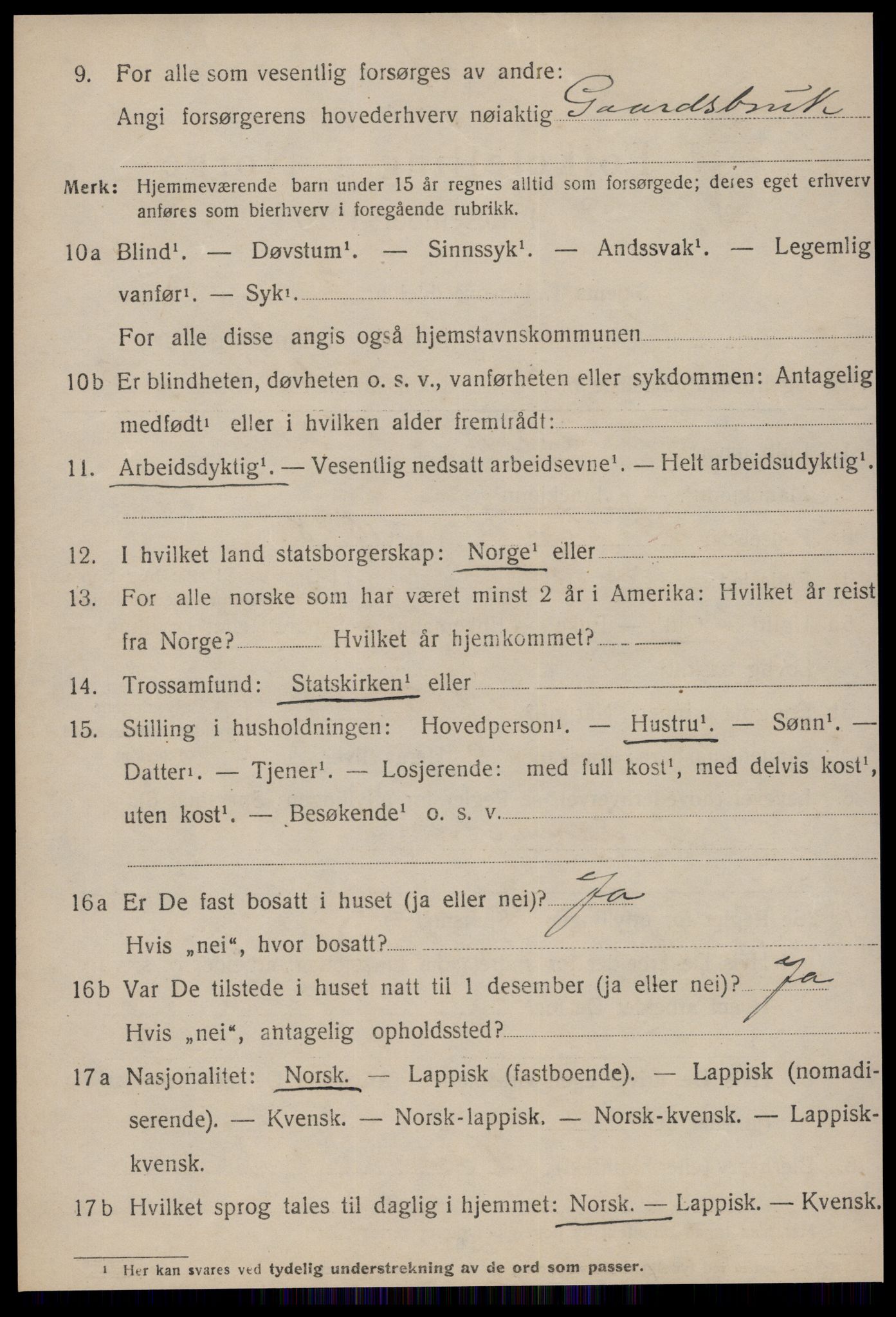 SAT, 1920 census for Røros, 1920, p. 10259