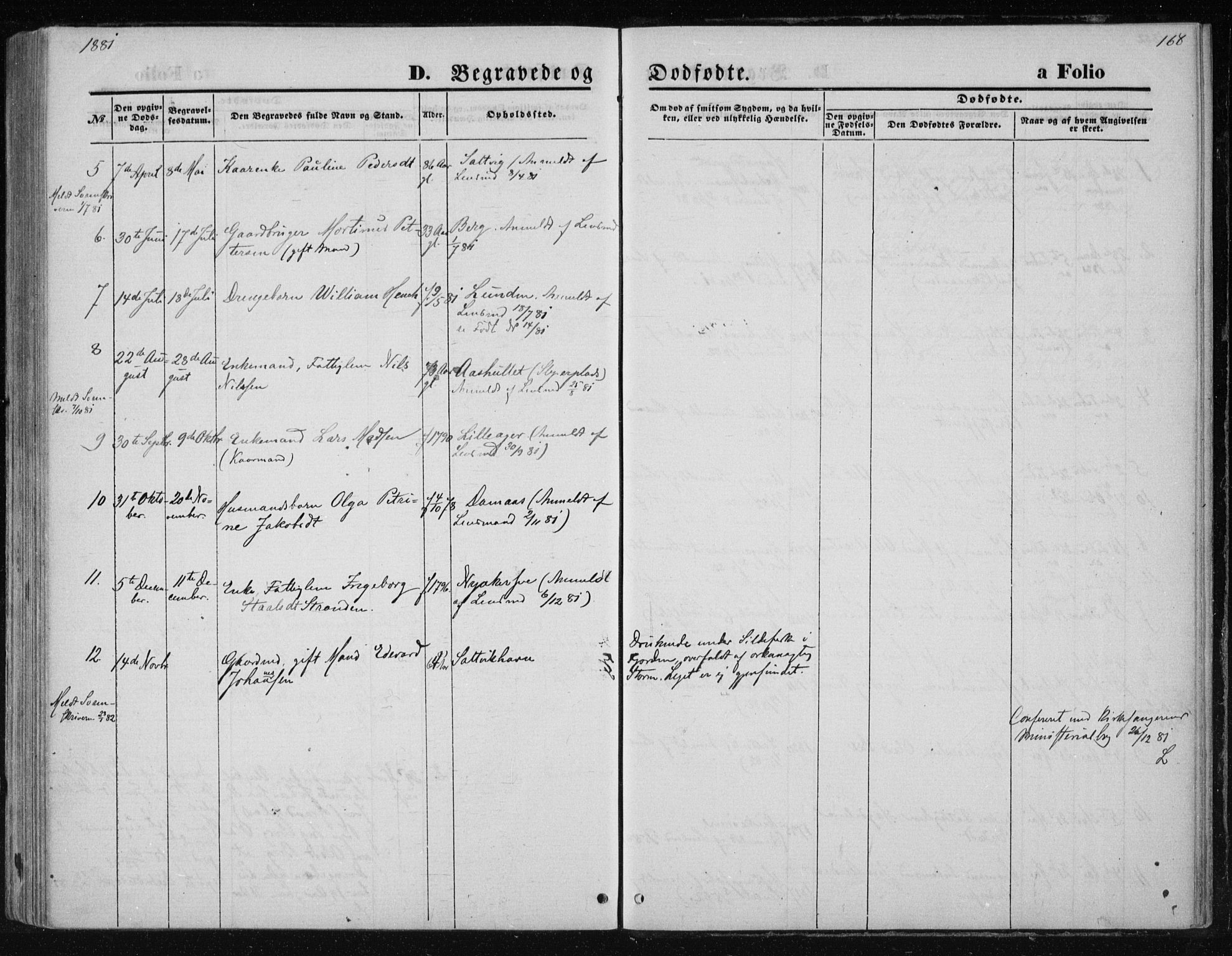 Ministerialprotokoller, klokkerbøker og fødselsregistre - Nord-Trøndelag, SAT/A-1458/733/L0324: Parish register (official) no. 733A03, 1870-1883, p. 168