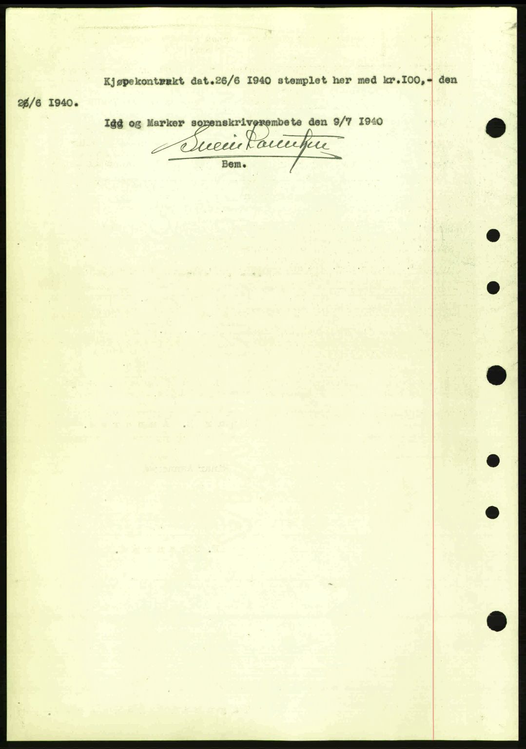 Idd og Marker sorenskriveri, AV/SAO-A-10283/G/Gb/Gbb/L0004: Mortgage book no. A4, 1940-1941, Diary no: : 524/1940