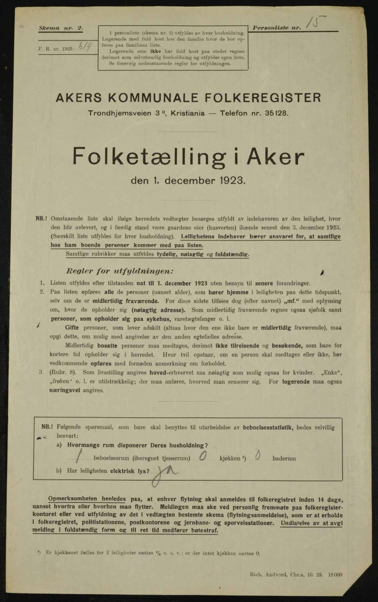 , Municipal Census 1923 for Aker, 1923, p. 26858