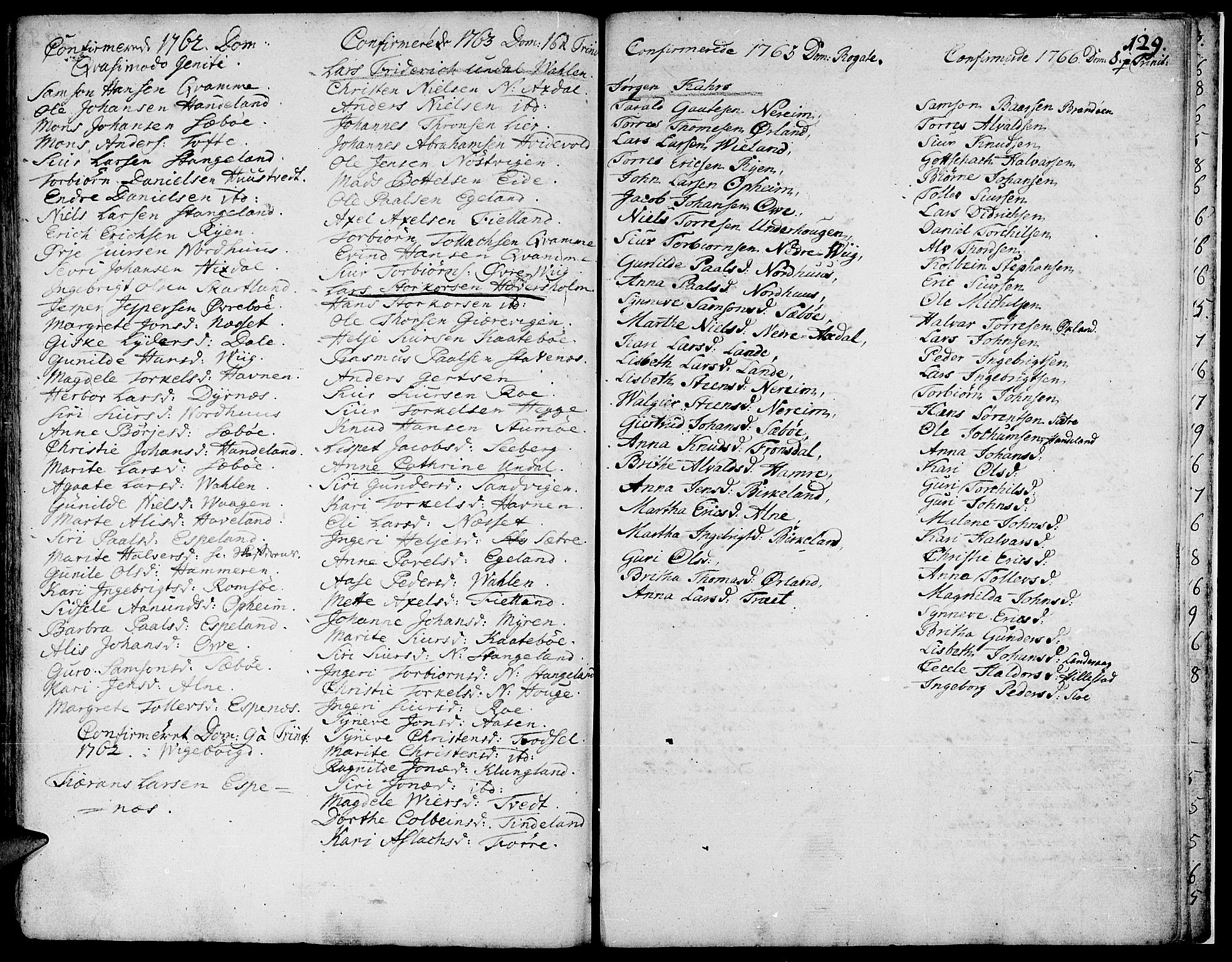 Fjelberg sokneprestembete, AV/SAB-A-75201/H/Haa: Parish register (official) no. A 2, 1760-1788, p. 129