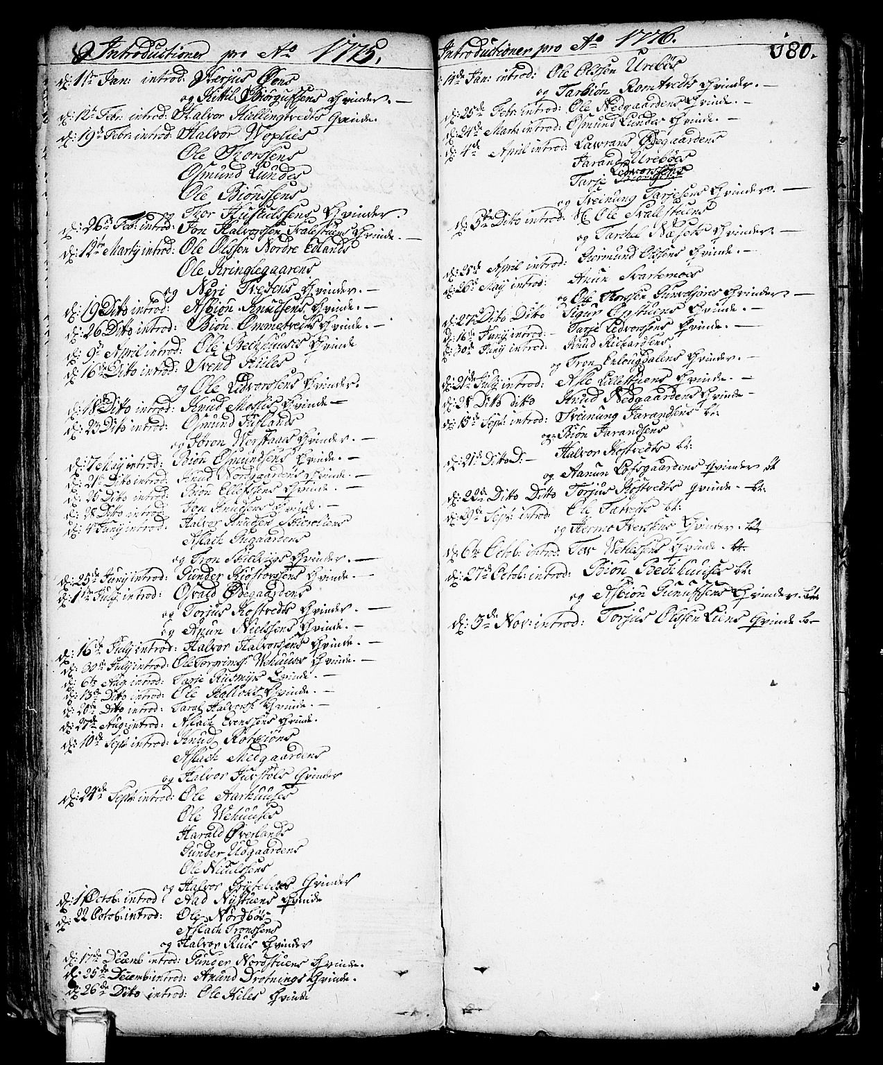 Vinje kirkebøker, SAKO/A-312/F/Fa/L0001: Parish register (official) no. I 1, 1717-1766, p. 180