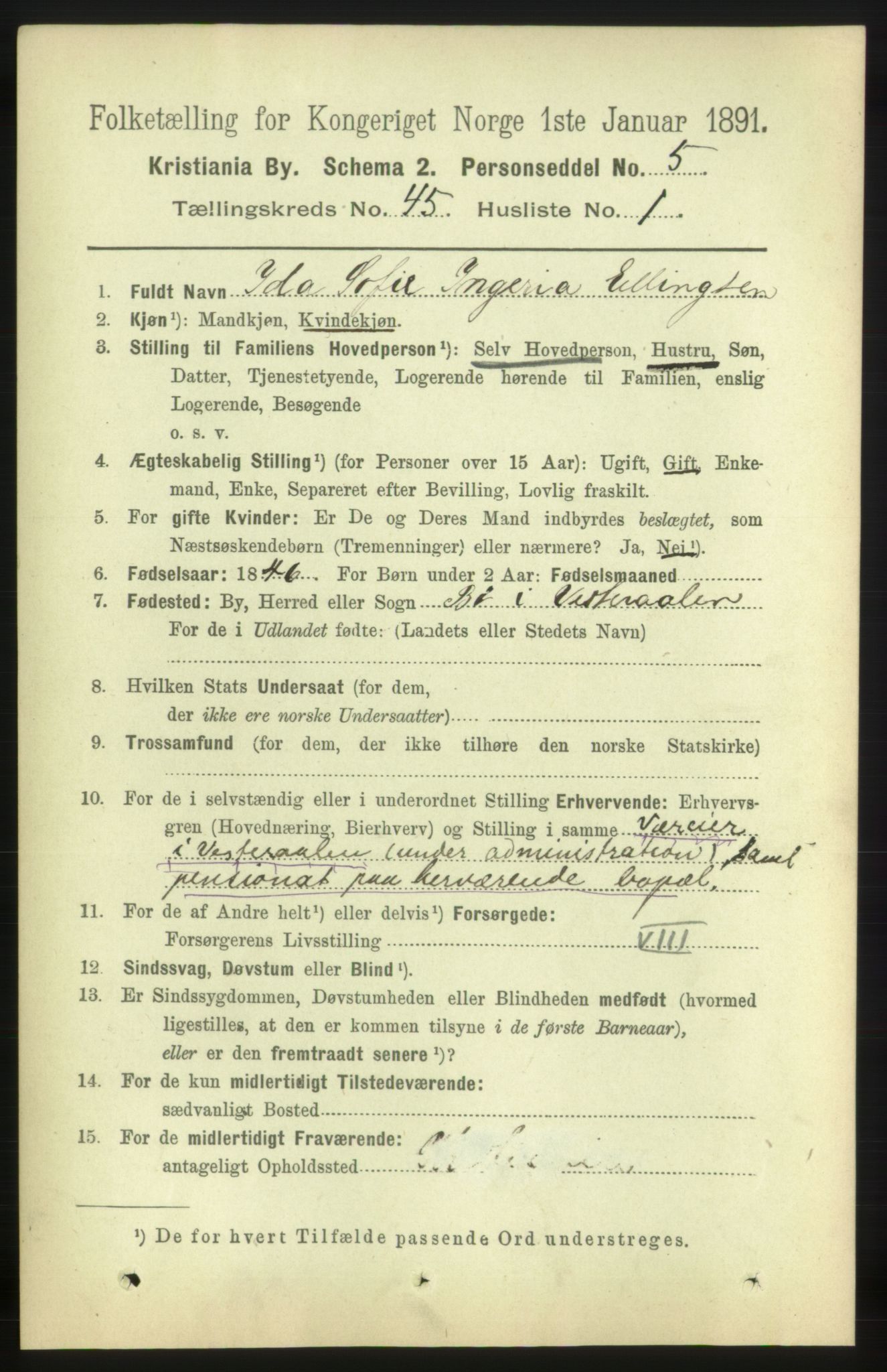 RA, 1891 census for 0301 Kristiania, 1891, p. 27510